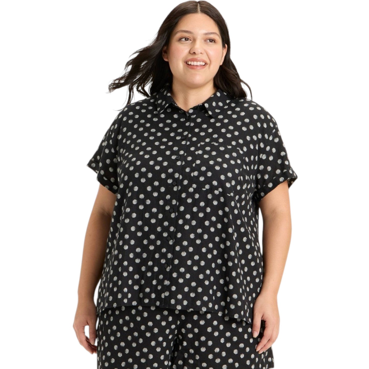 Women's Printed Chemise,Black