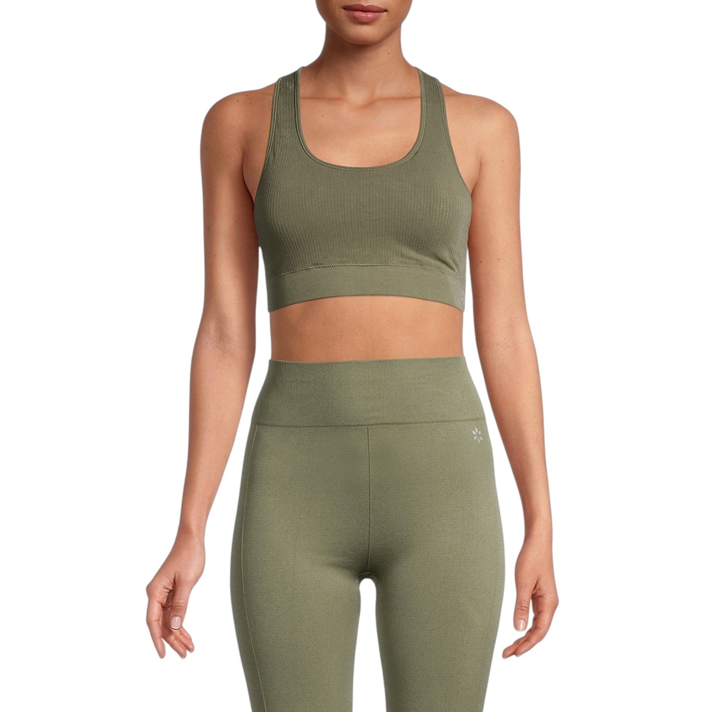 Women's Ribbed Sport Top,Olive Green