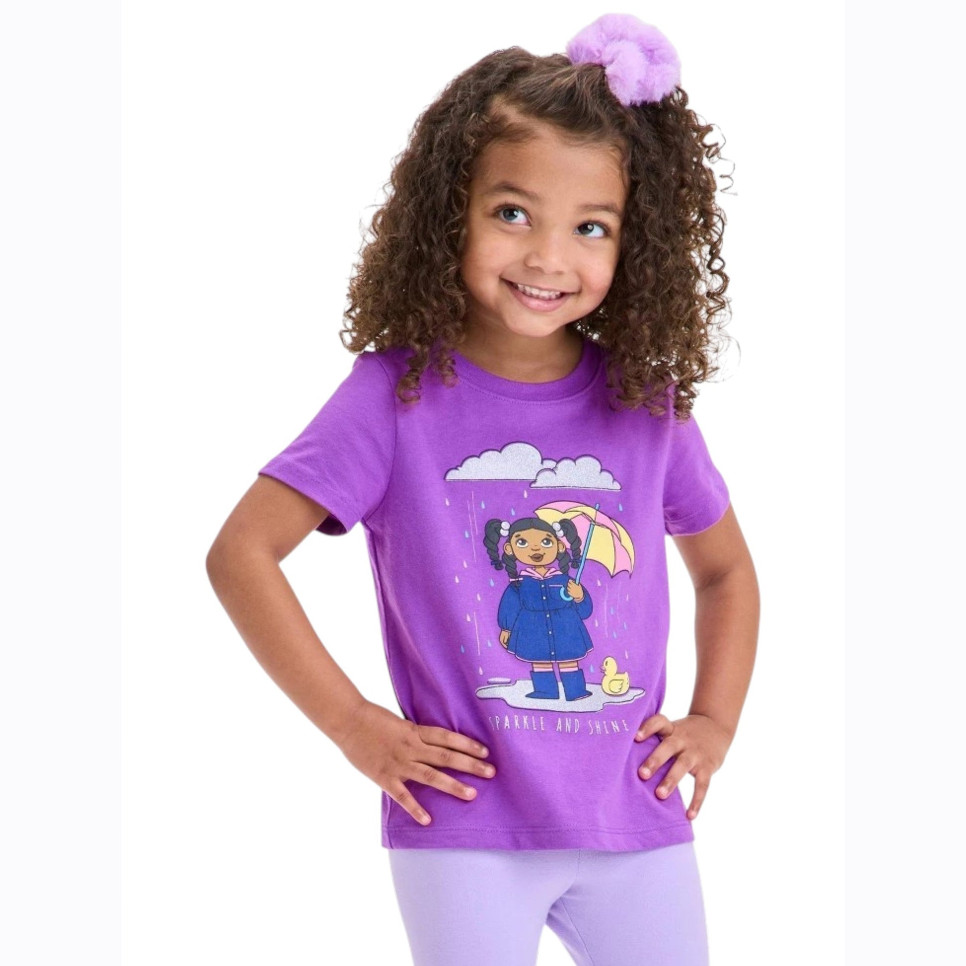 Kids Girl's Printed Top,Dark Purple