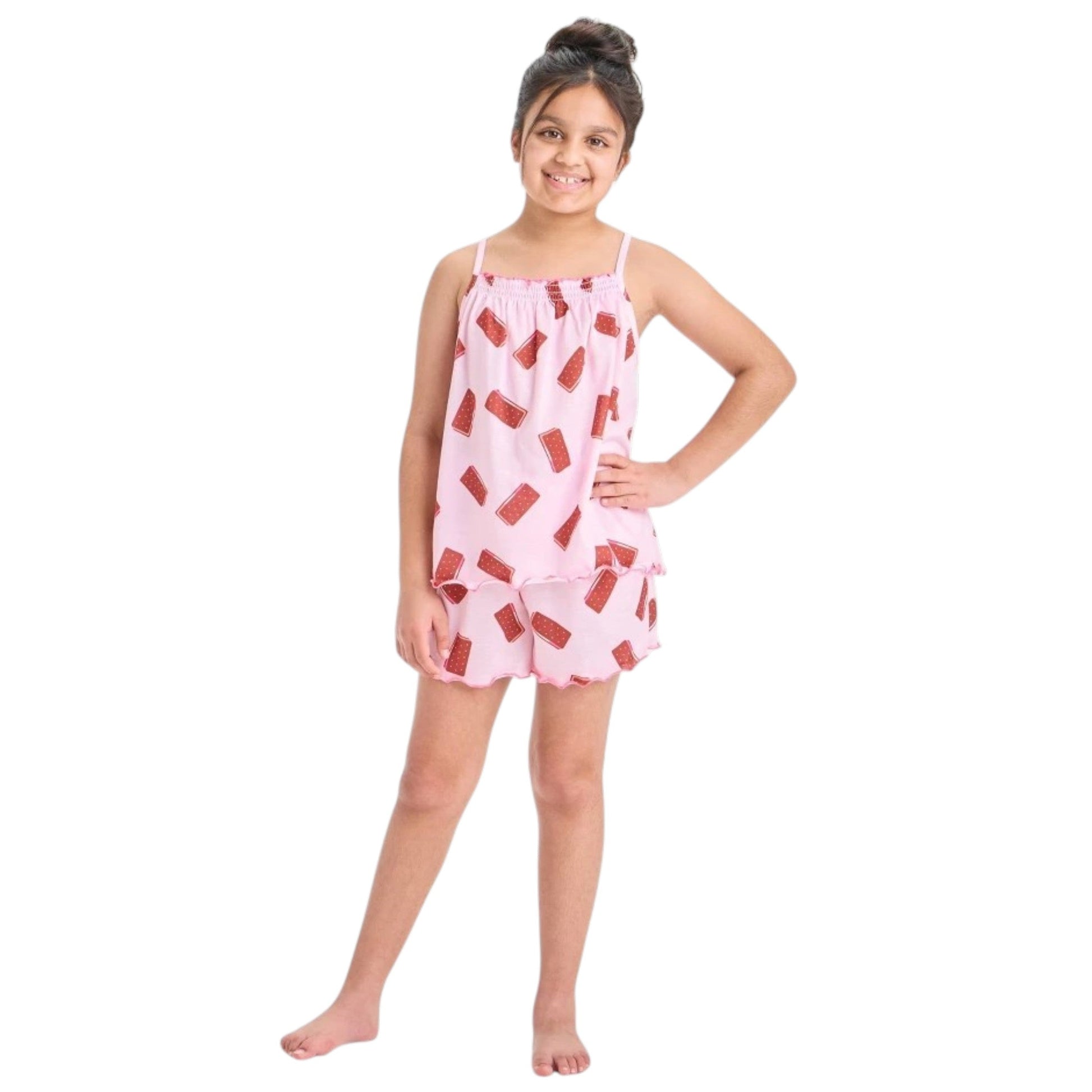 Kids Girl's Printed Sleepwear Top,Pink