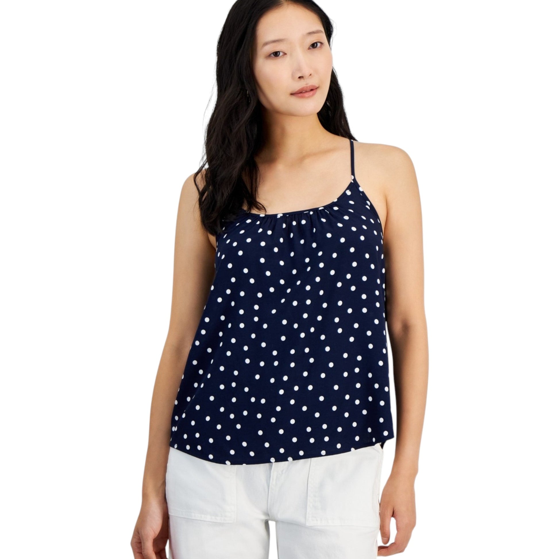Women's Dotted Top,Navy