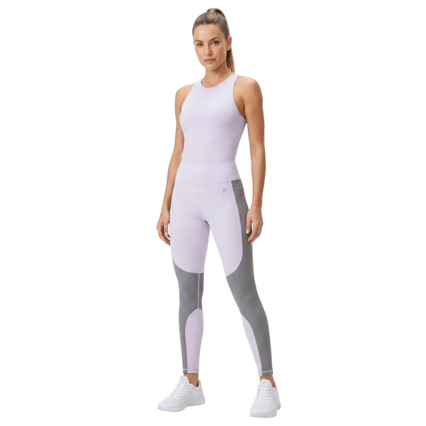 Women's Ribbed Legging,Grey/Light Purple