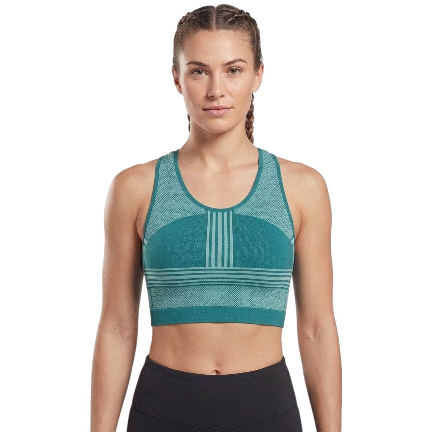 Women's Striped Sport Top,Dark Turquoise
