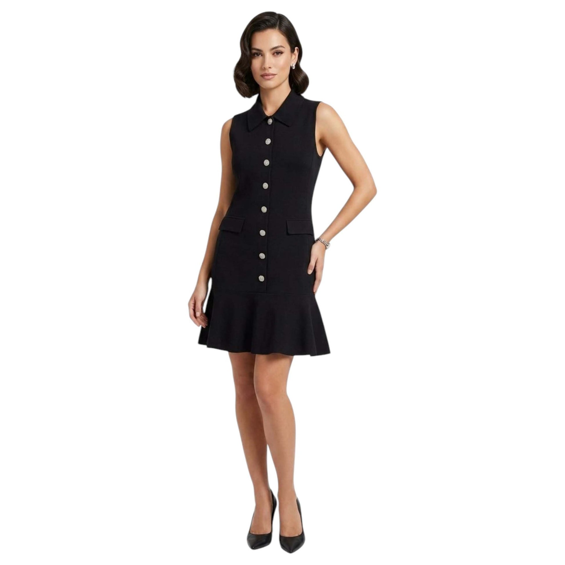 Women's Plain Solid Dress,Black