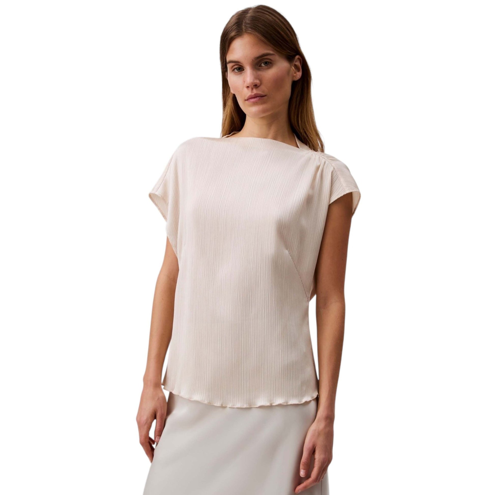 Women's Ribbed Top,Beige