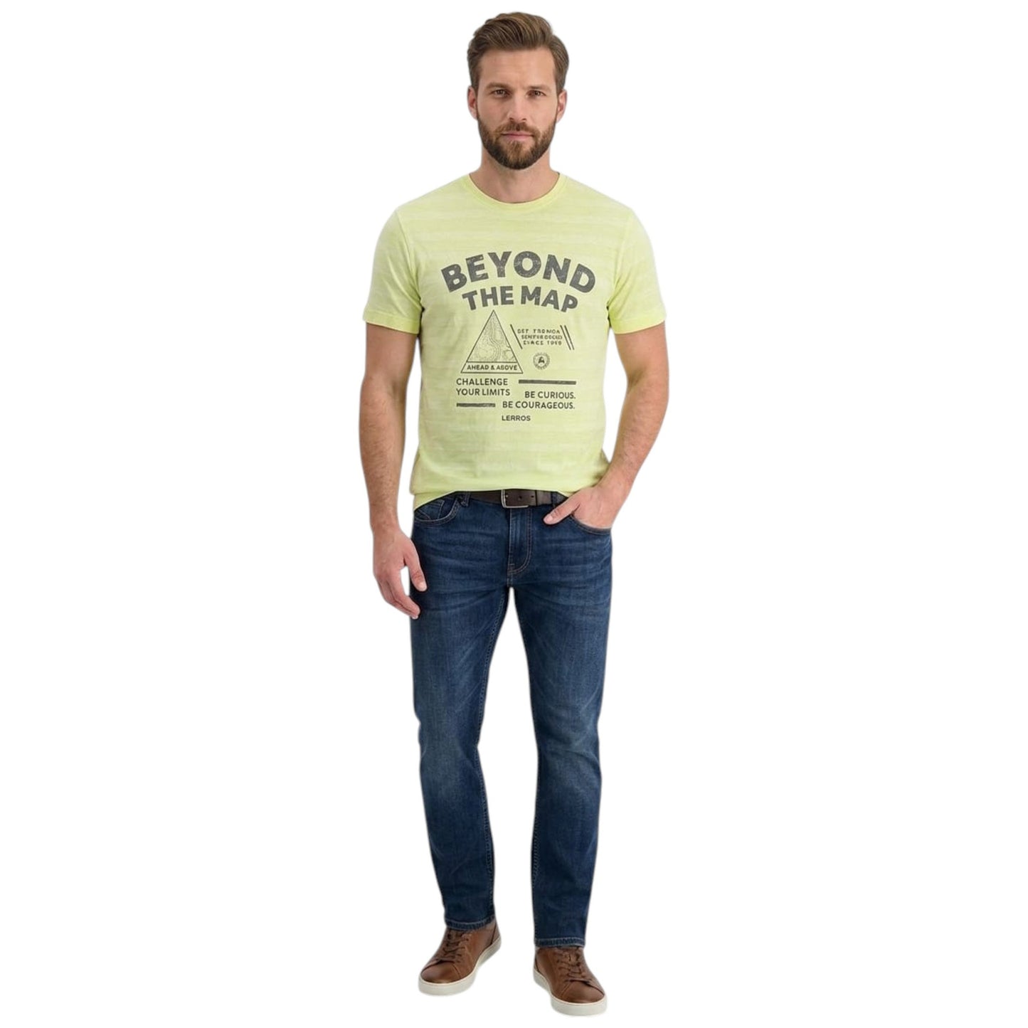 Men's Printed Top,Lime