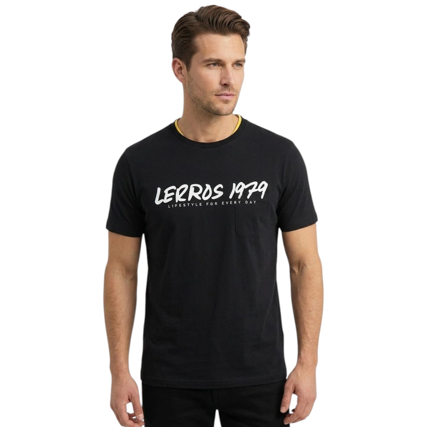 Men's Brand Logo Printed Top,Black