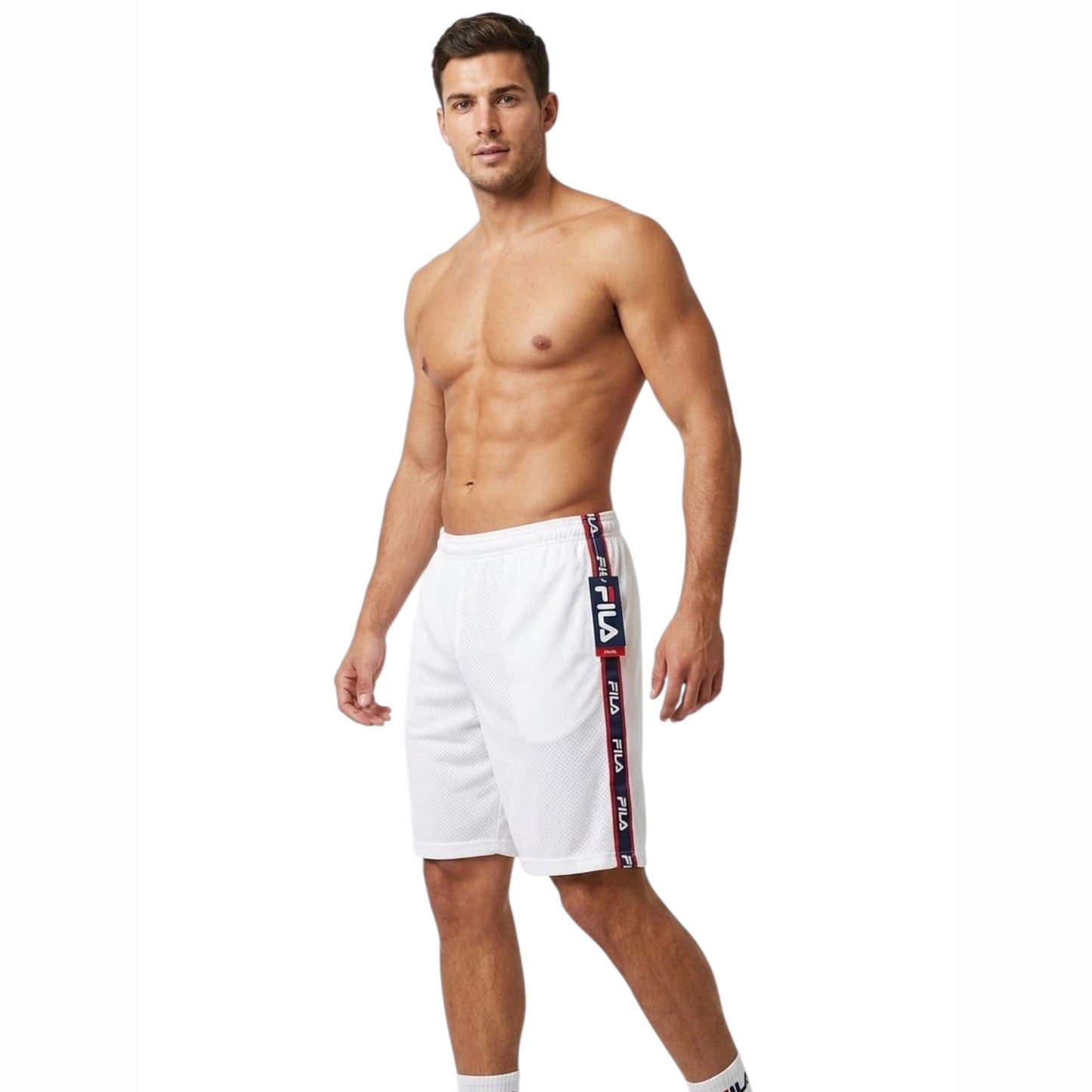 Men's Brand Logo Printed Sport Short,White