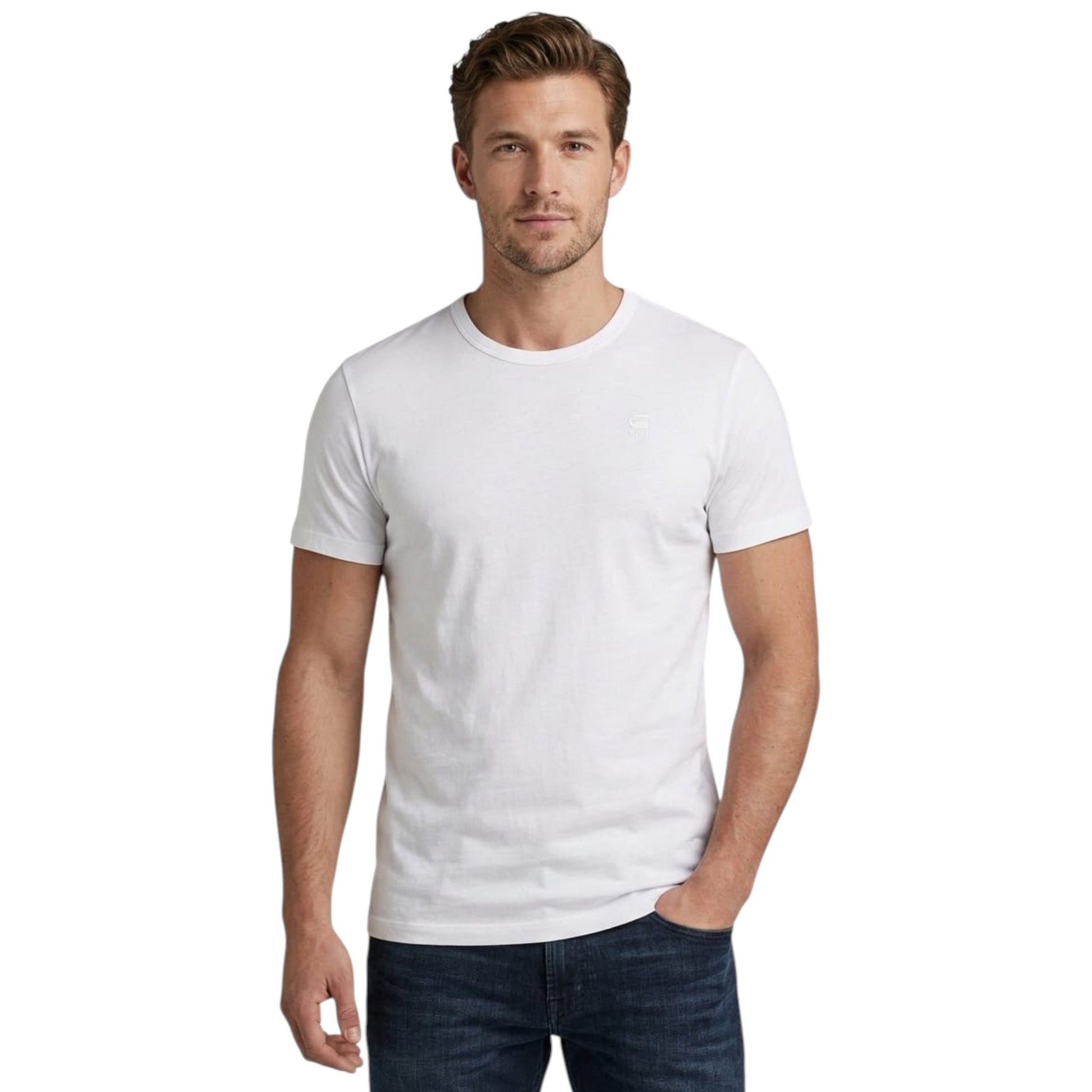 Men's Plain Solid Top,White
