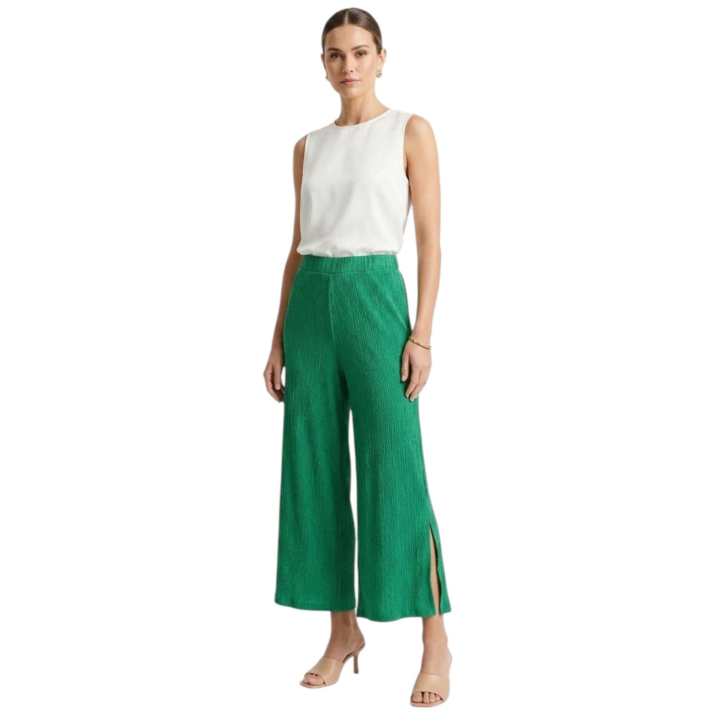 Women's Textured Capri Pant,Green