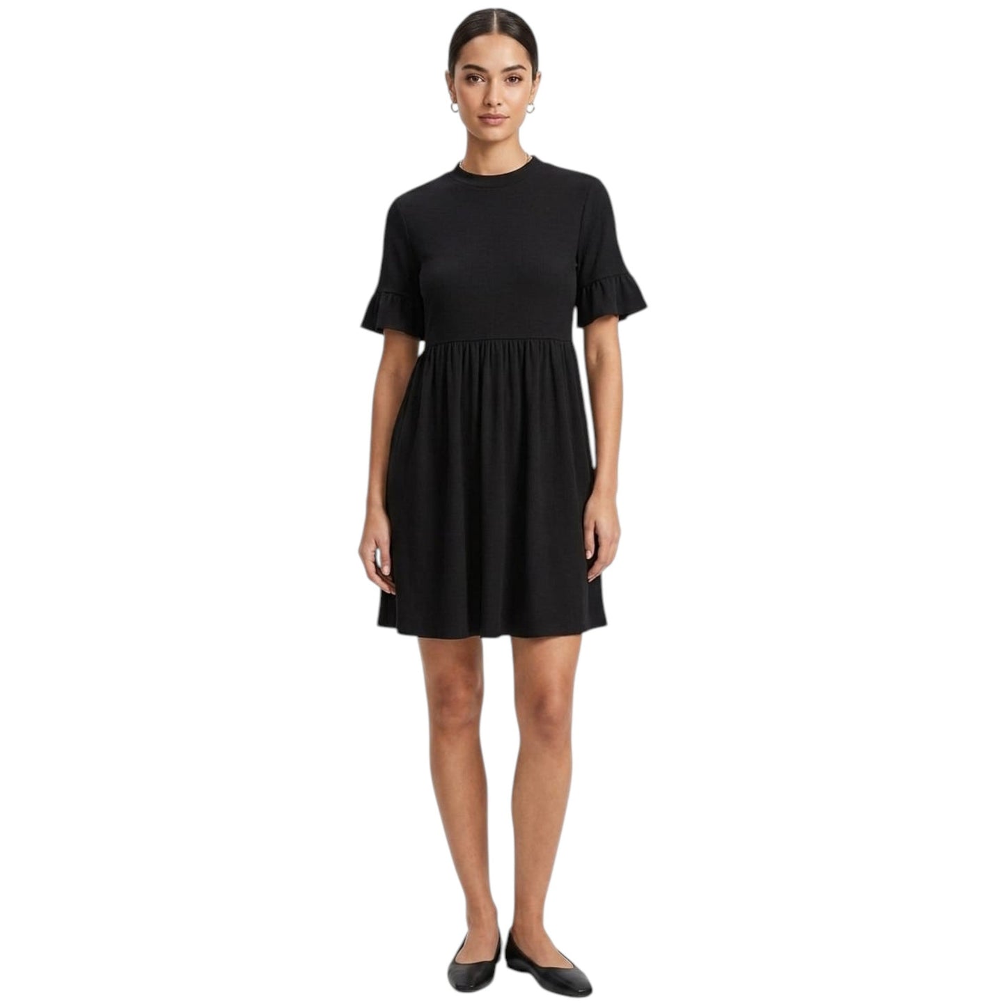 Women's Plain Solid Dress,Black