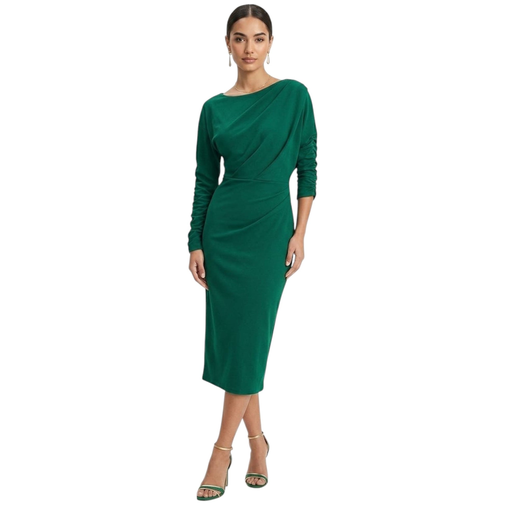 Women's Plain Solid Dress,Dark Green