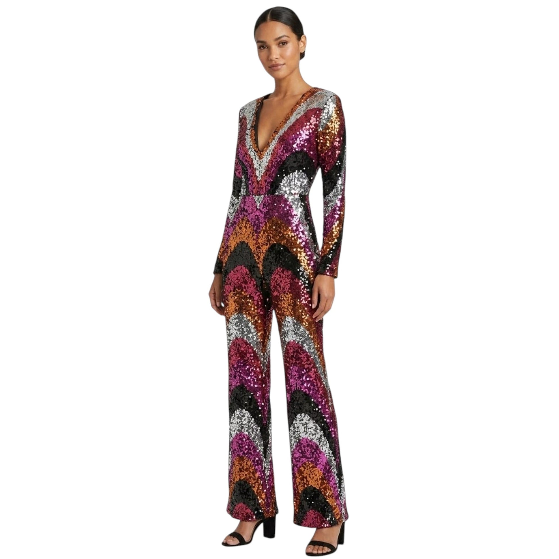 Women's Colorblocked Mesh Jumpsuit,Multi