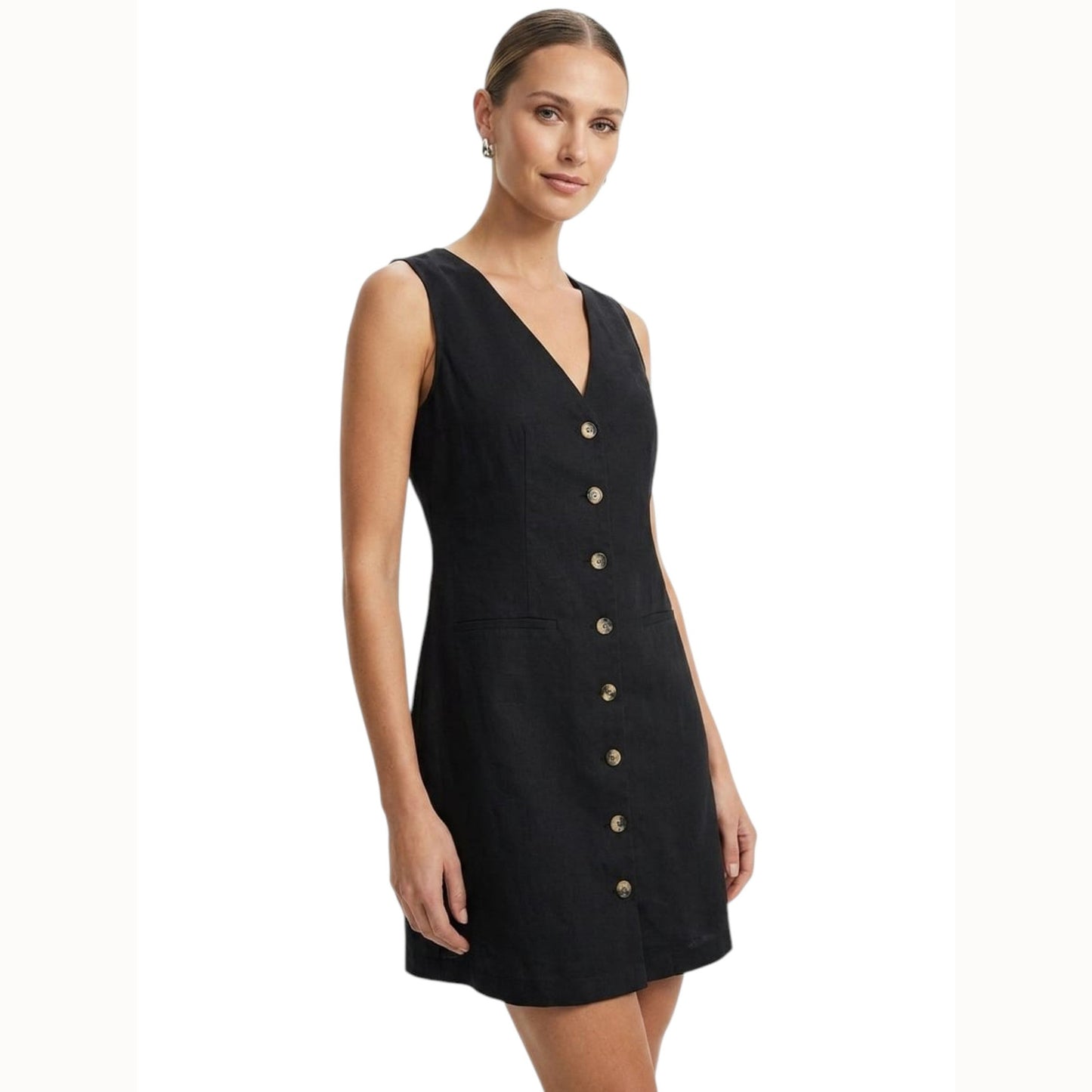 Women's Plain Solid Dress,Black