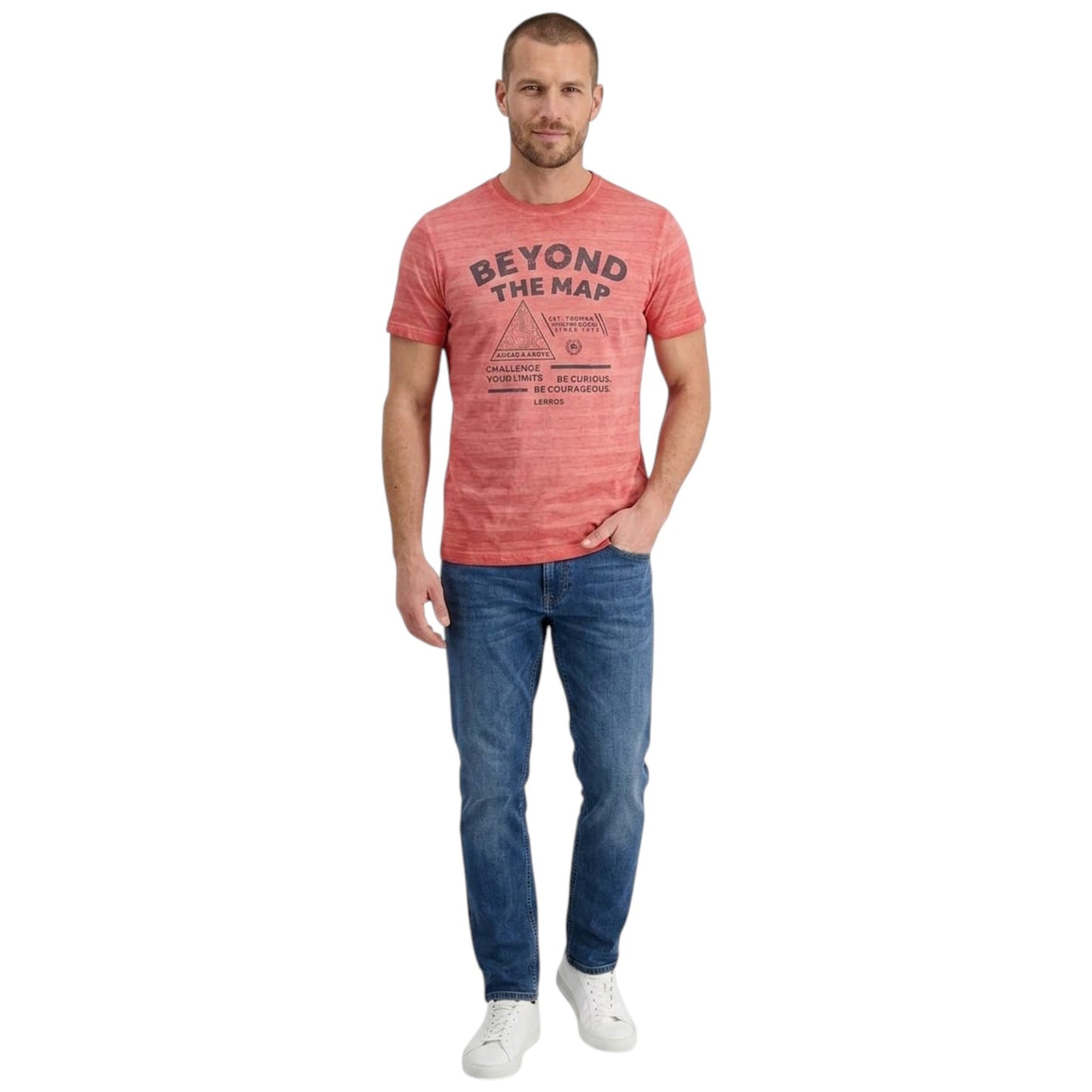 Men's Printed Top,Light Red
