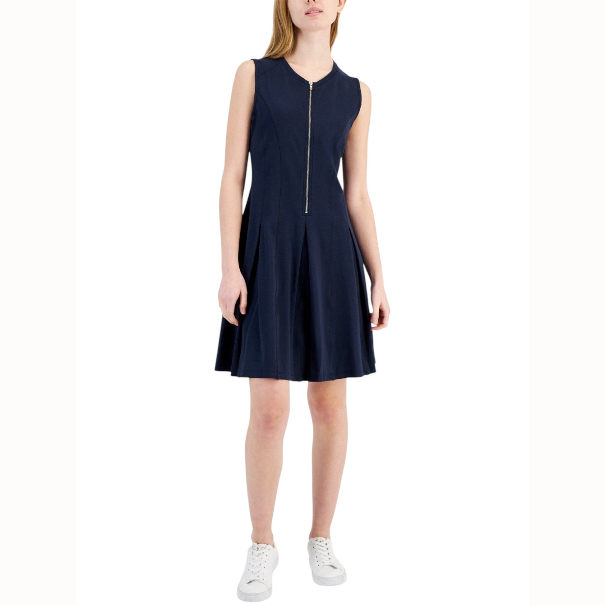 Women's Plain Solid Dress,Navy