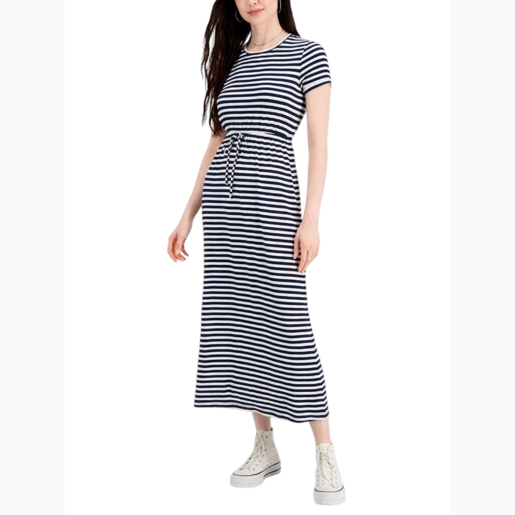 Women's Striped Dress,Navy/White