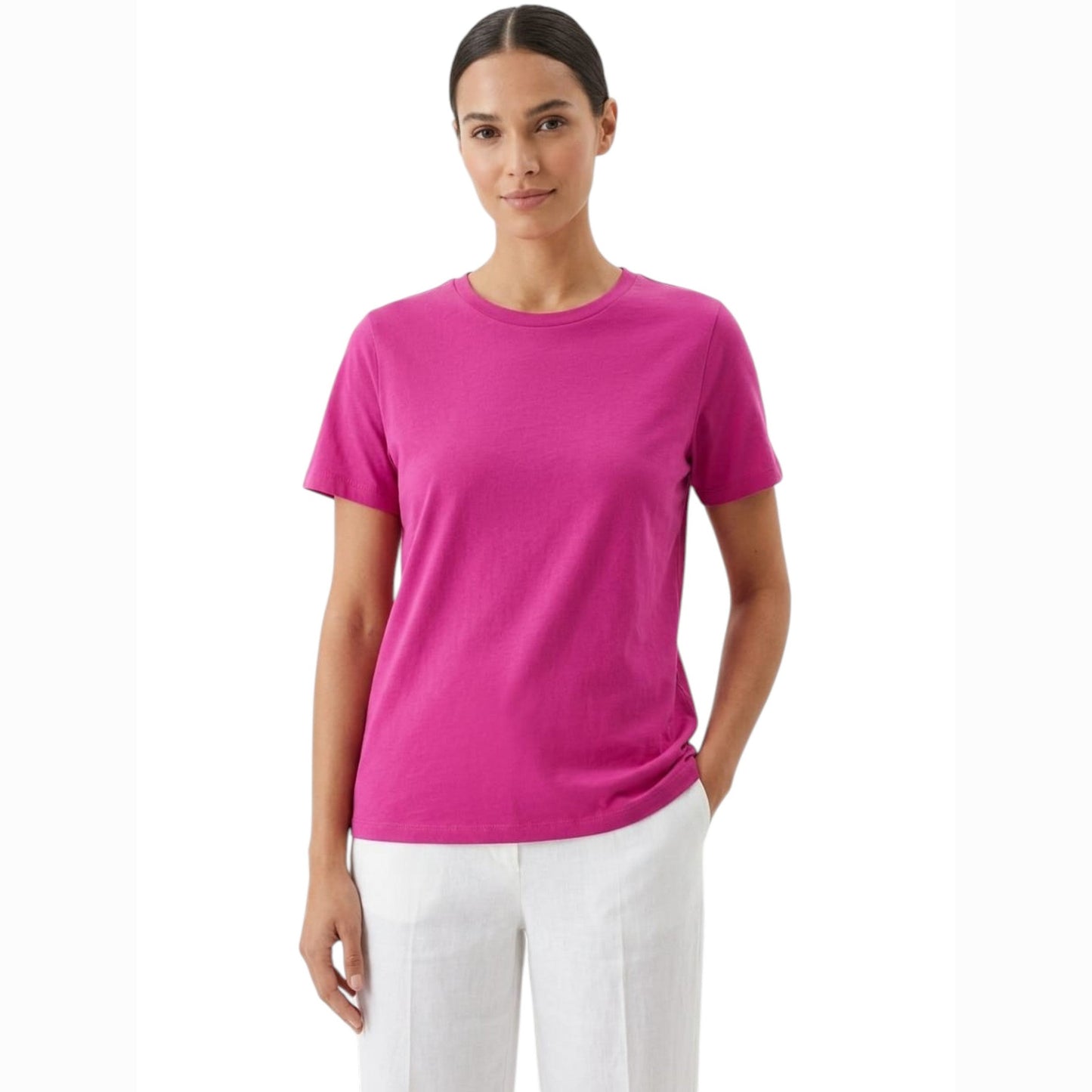 Women's Plain Solid Top,Dark Fuchsia