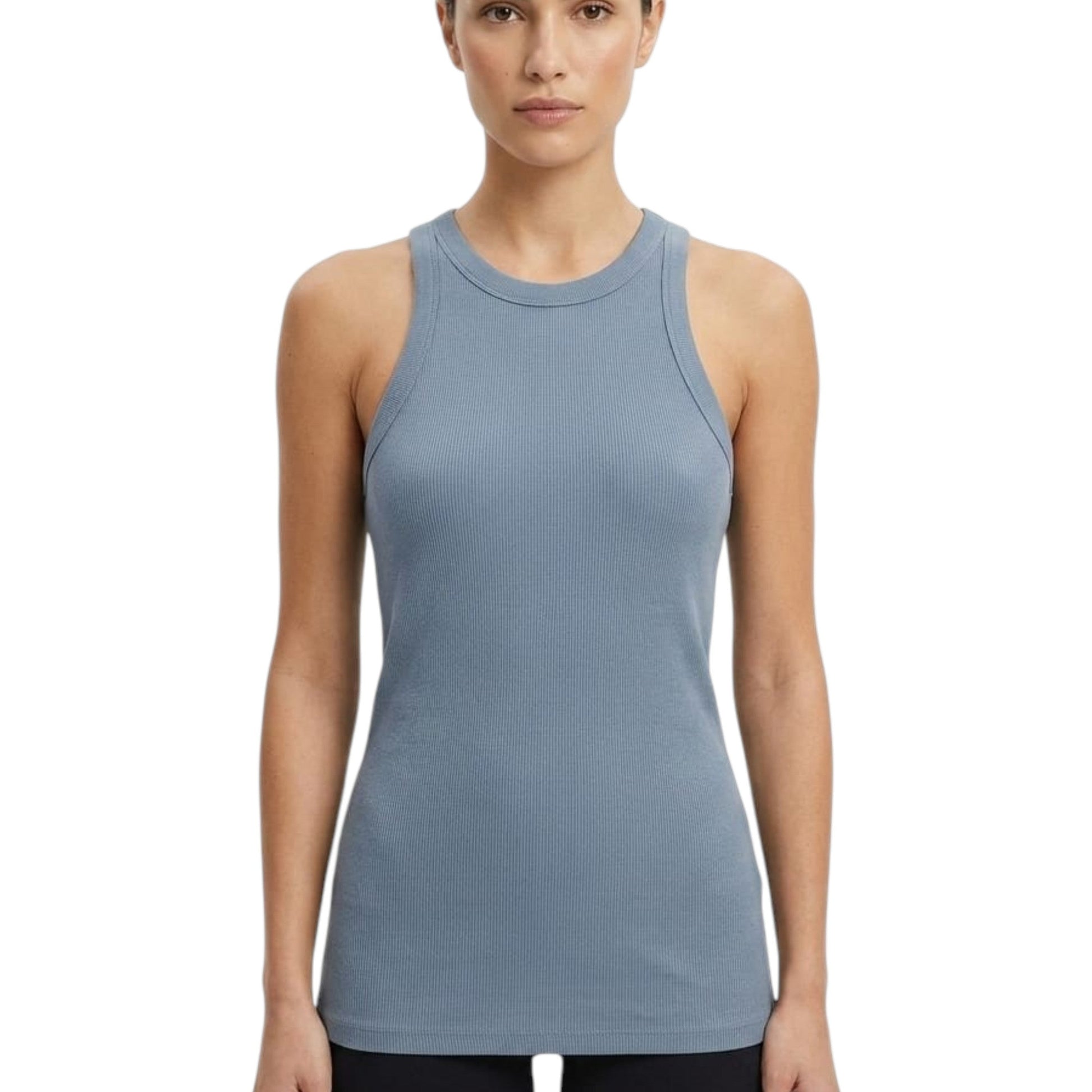 Women's Ribbed Tank Top,Dusty Navy