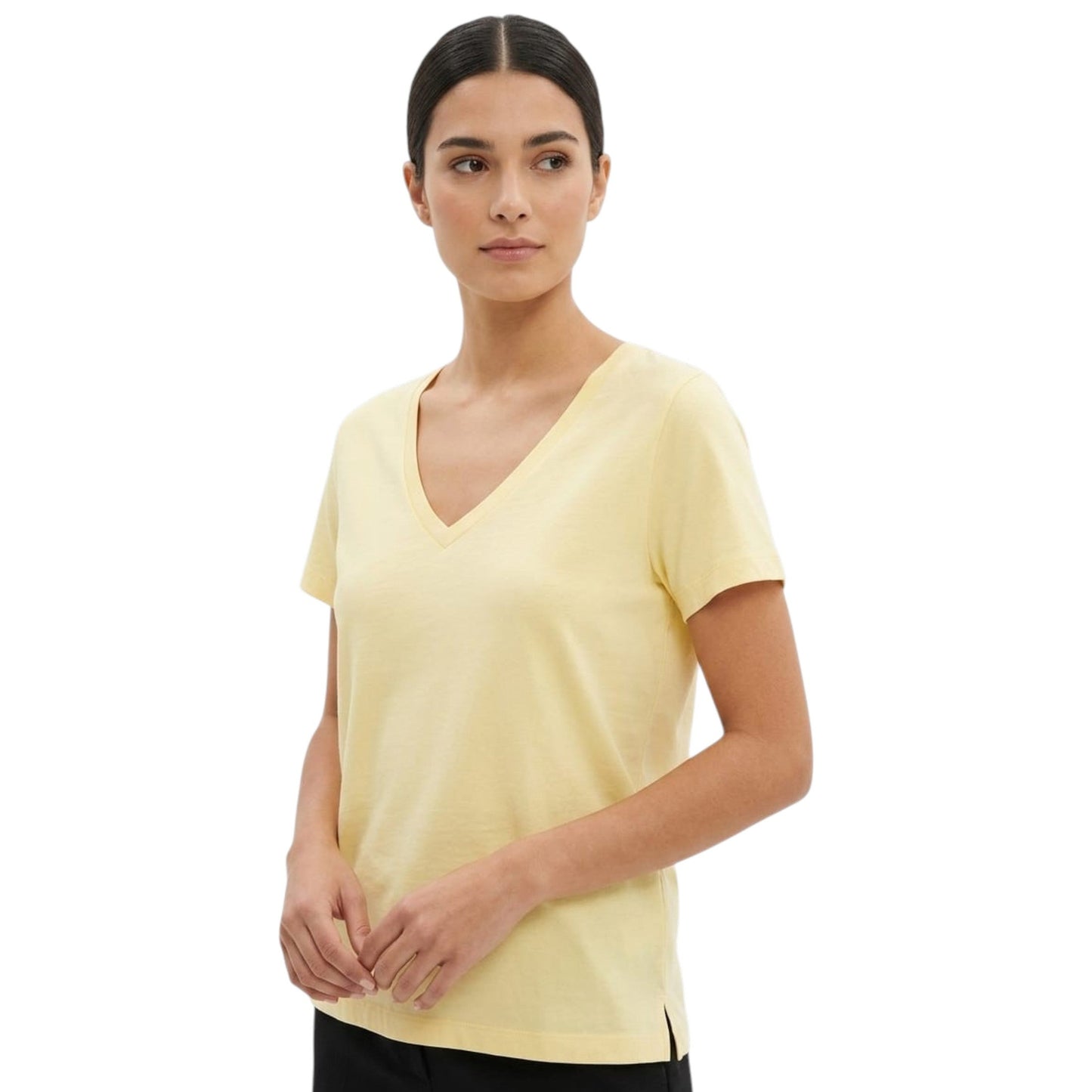Women's Plain Solid Top,Yellow