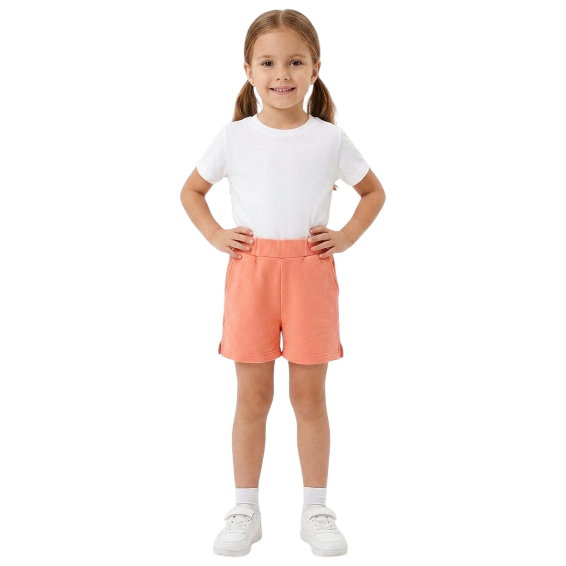 Kids Girl's Plain Solid Short,Coral