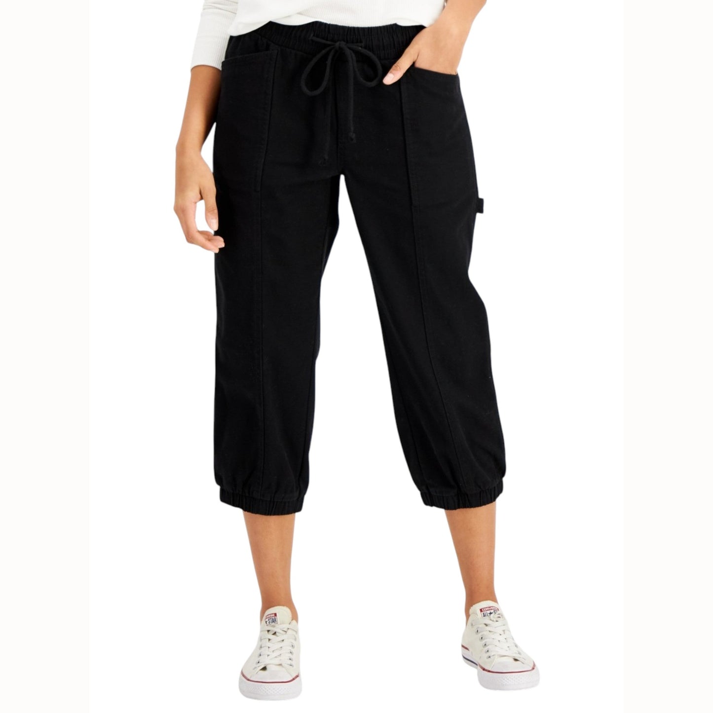 Women's Plain Capri Pant,Black