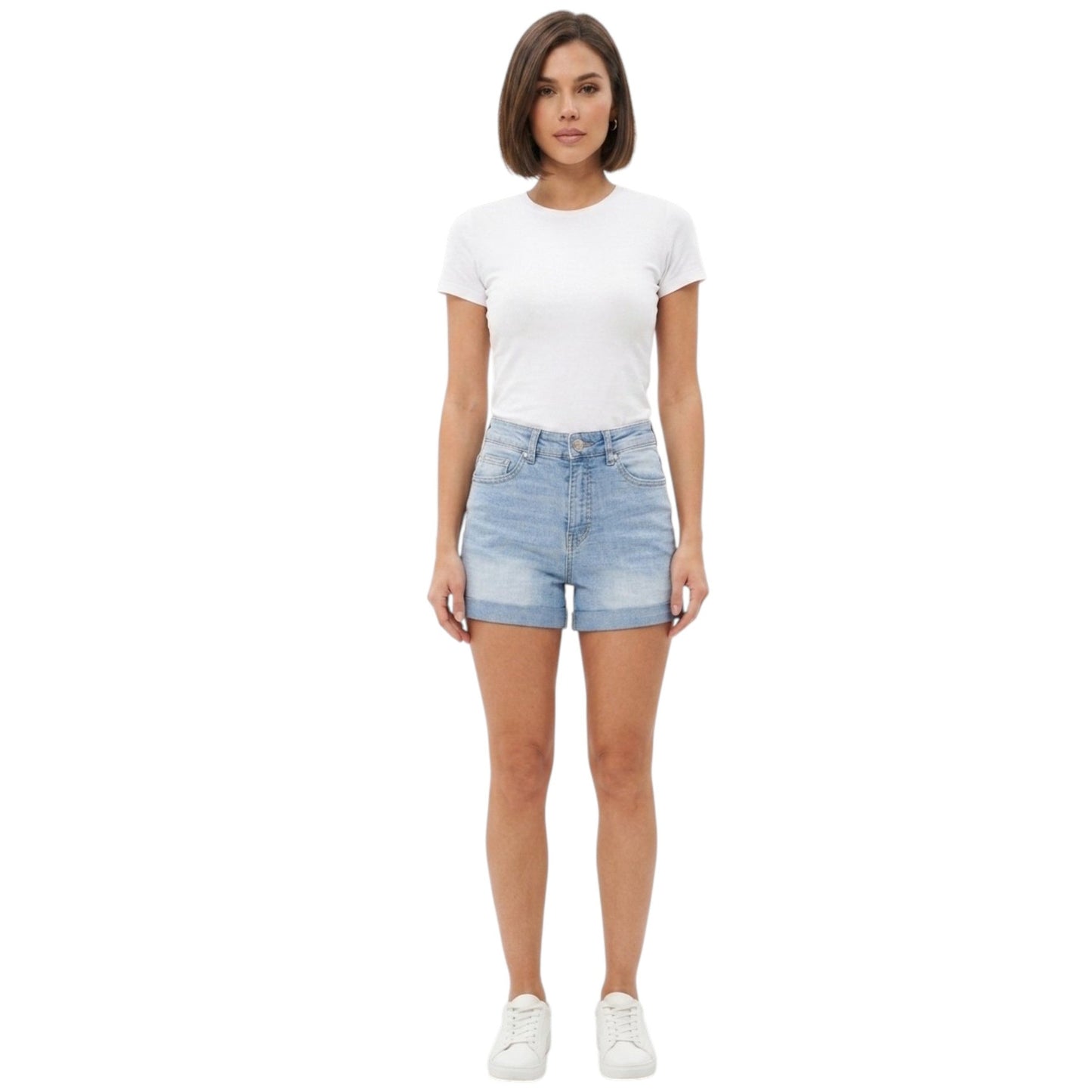 Women's Washed Jeans Short,Blue