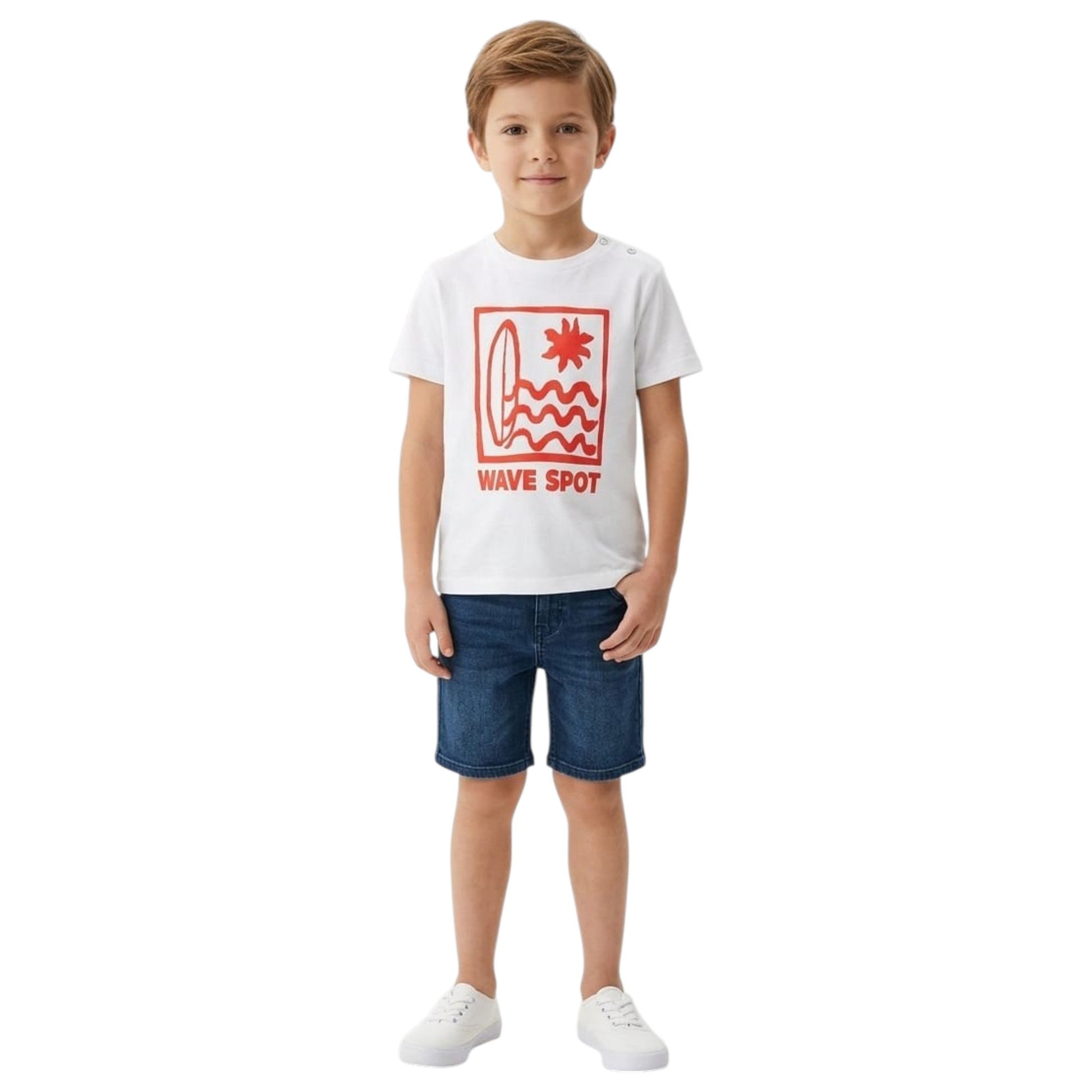 Kids Boy's Printed Top,White