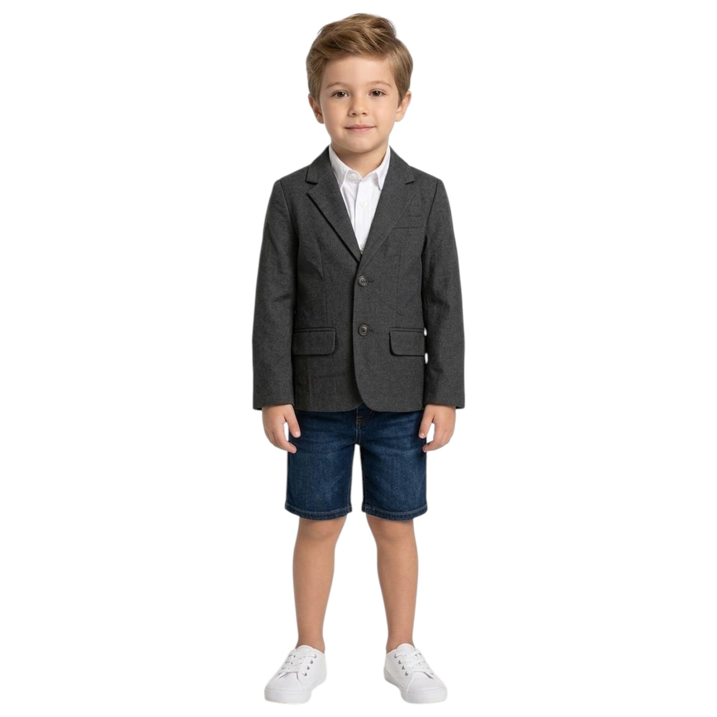 Kids Boy's Plain Blazer,Dark Grey