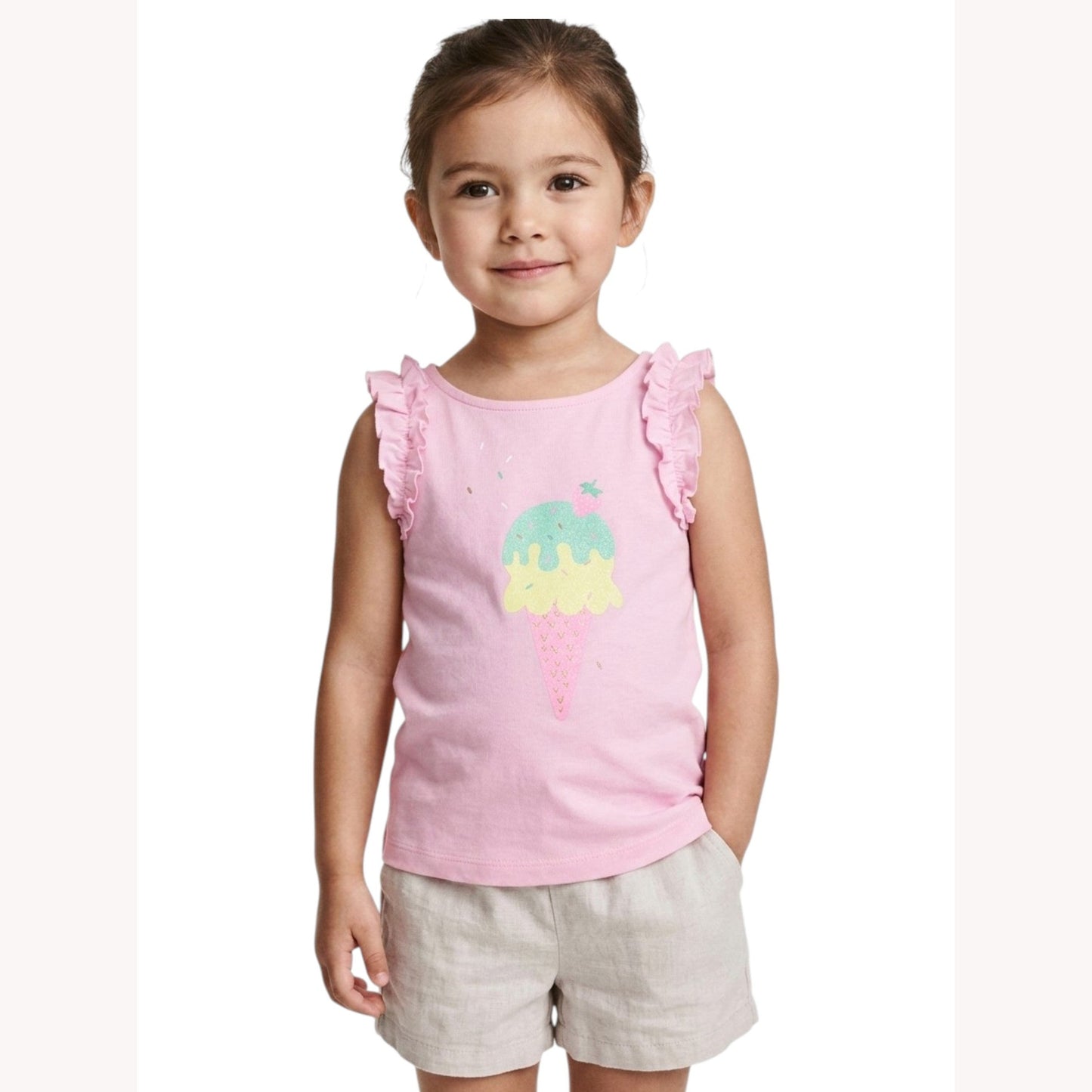 Kids Girl's Printed Top,Pink