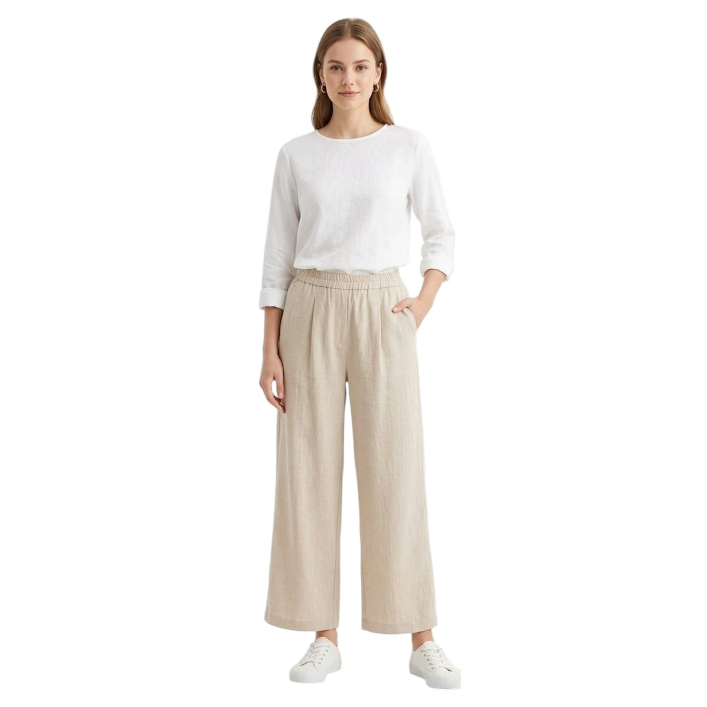Women's Textured Pant,Light Beige