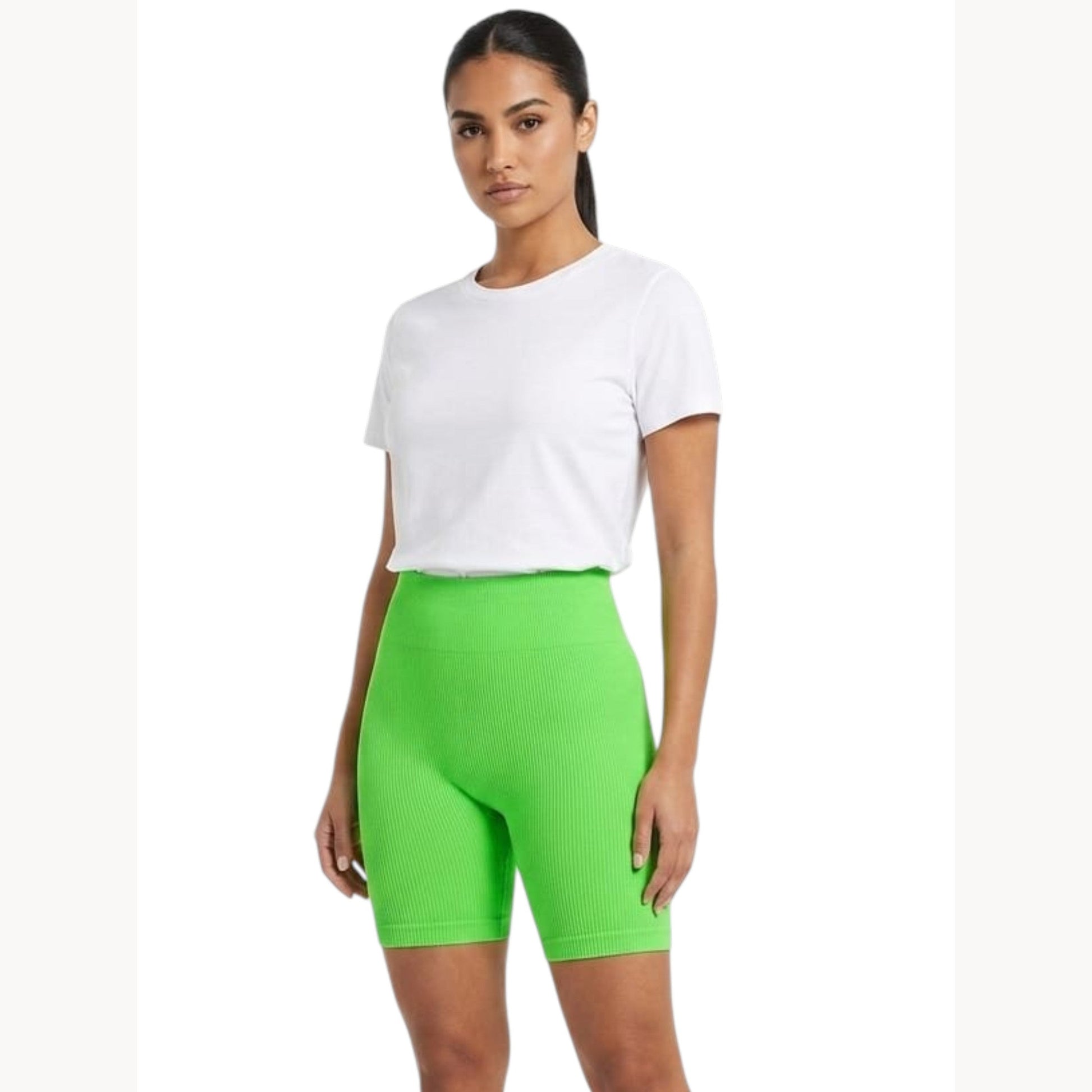 Women's Ribbed Sport Short,Green
