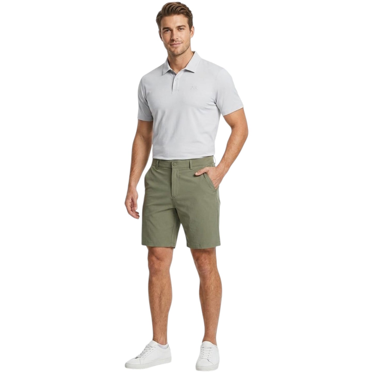 Men's Plain Short,Dusty Green
