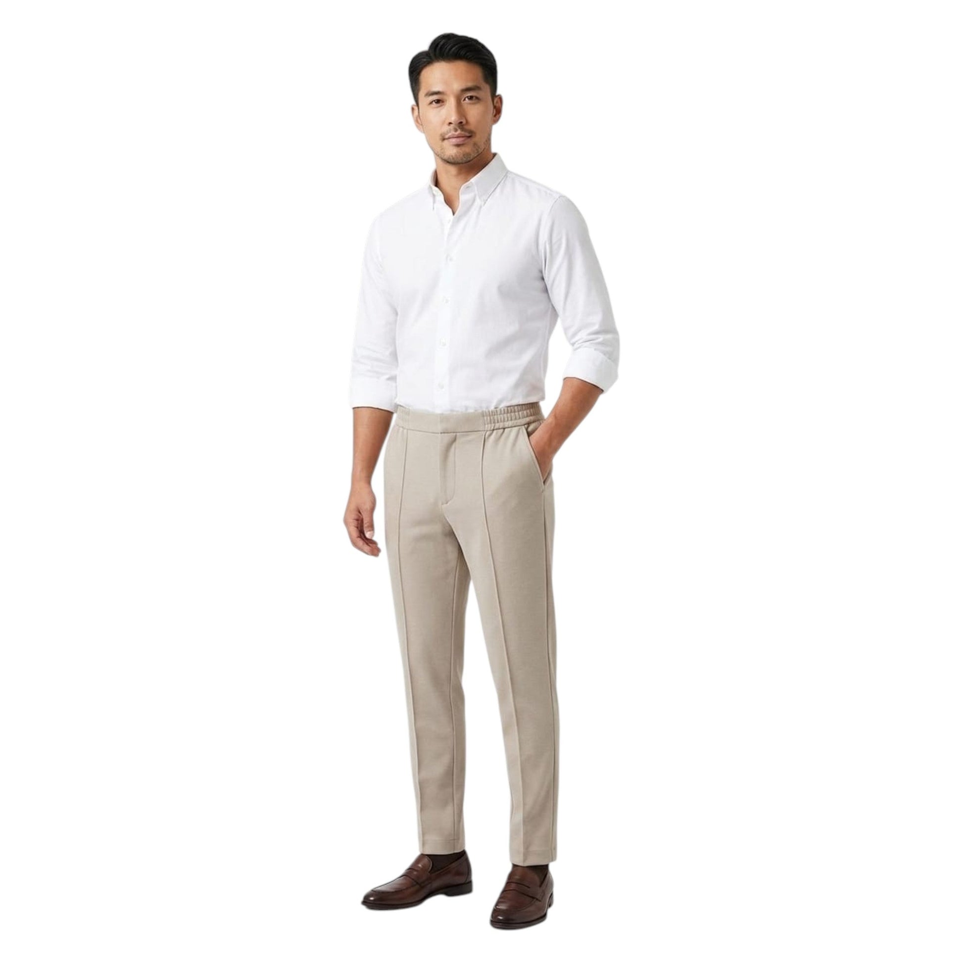 Men's Plain Pant,Beige