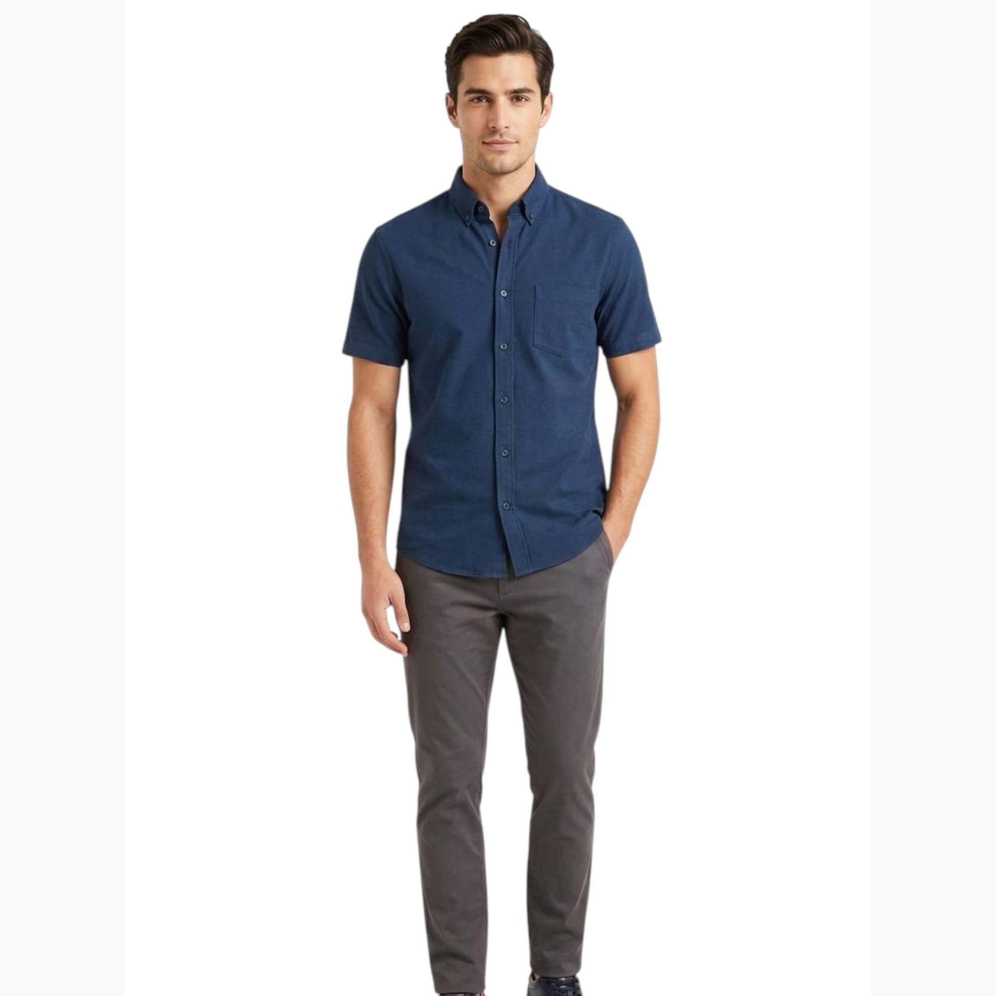 Men's Textured Dress Shirt,Navy