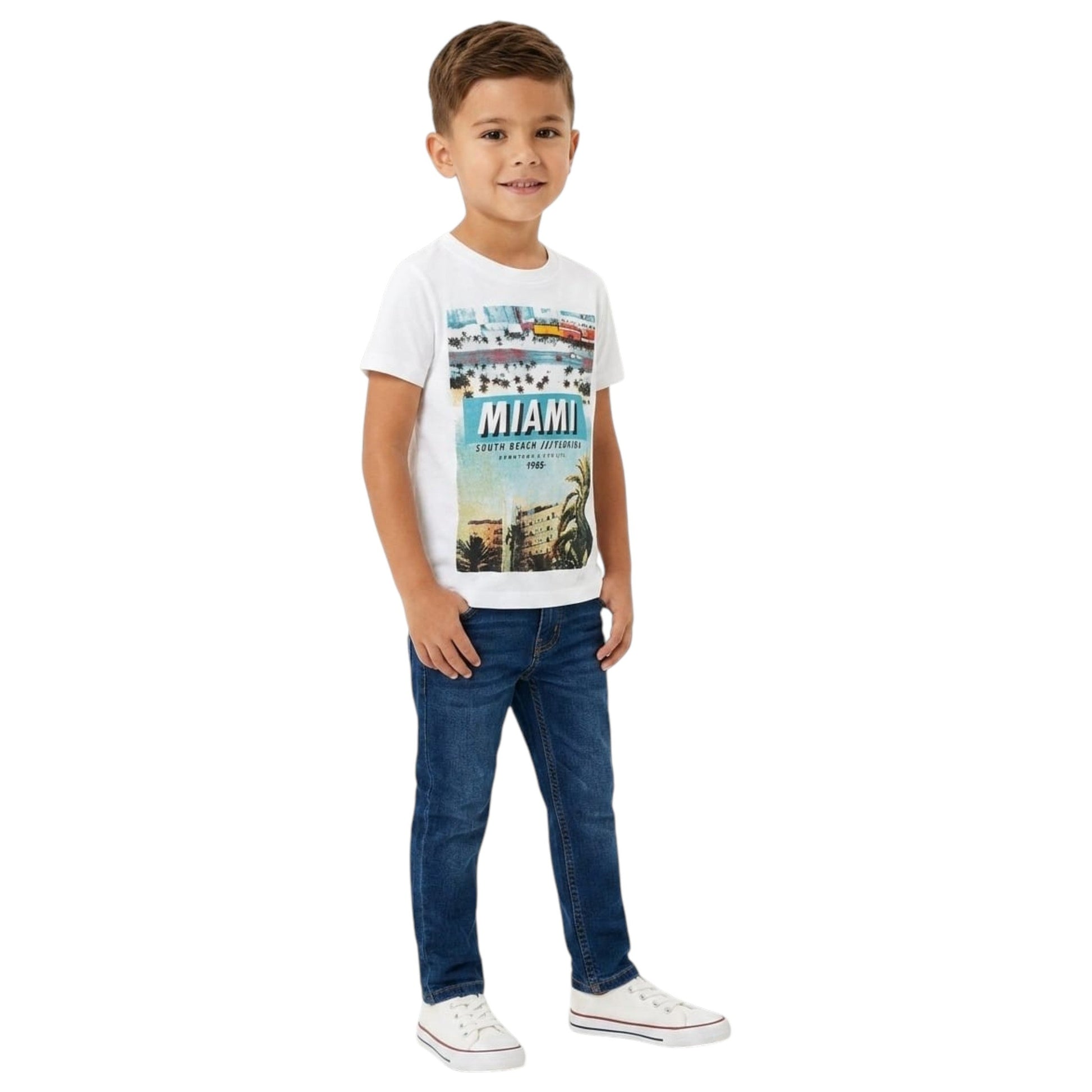 Kids Boy's Printed Top,White