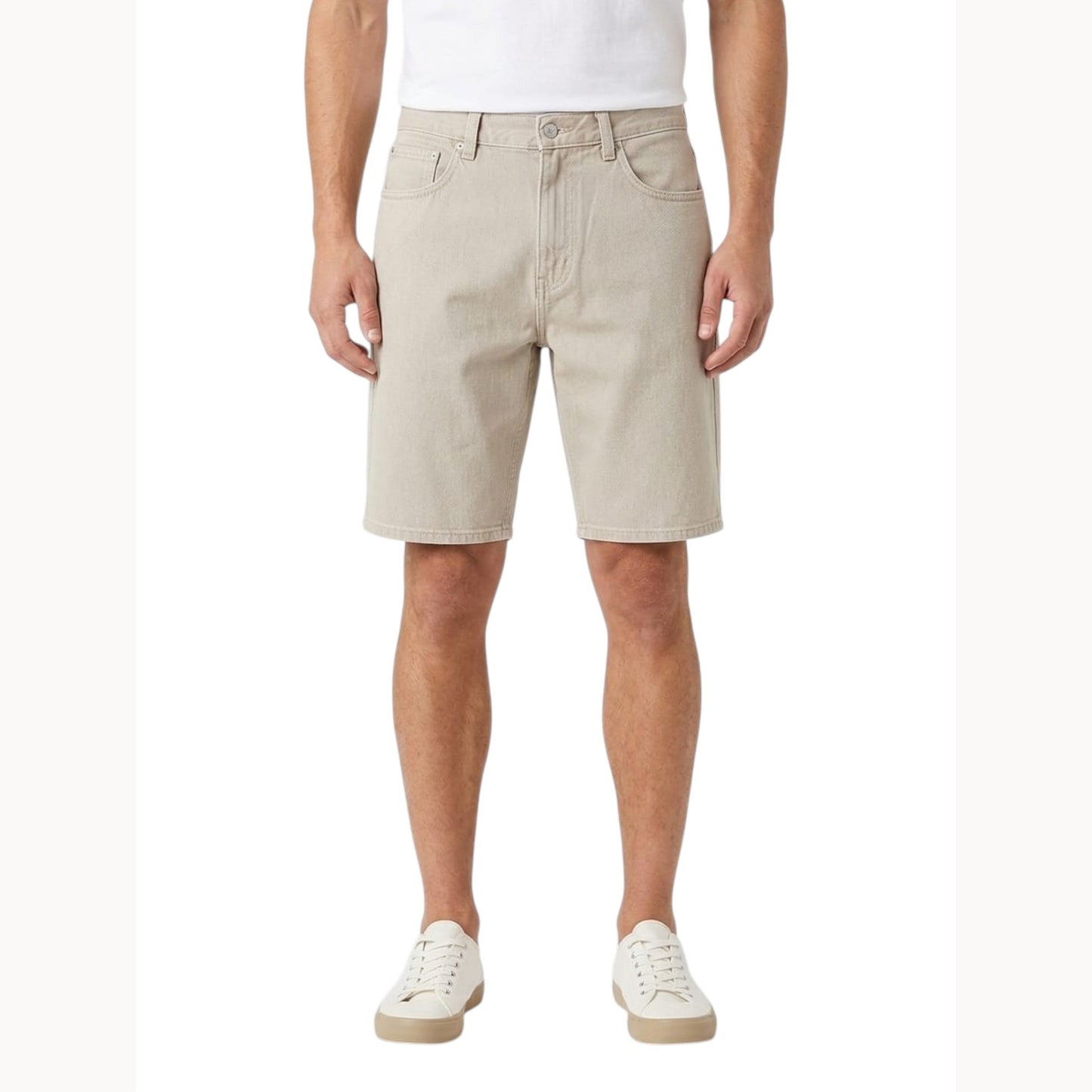 Men's Plain Jeans Short,Light Beige