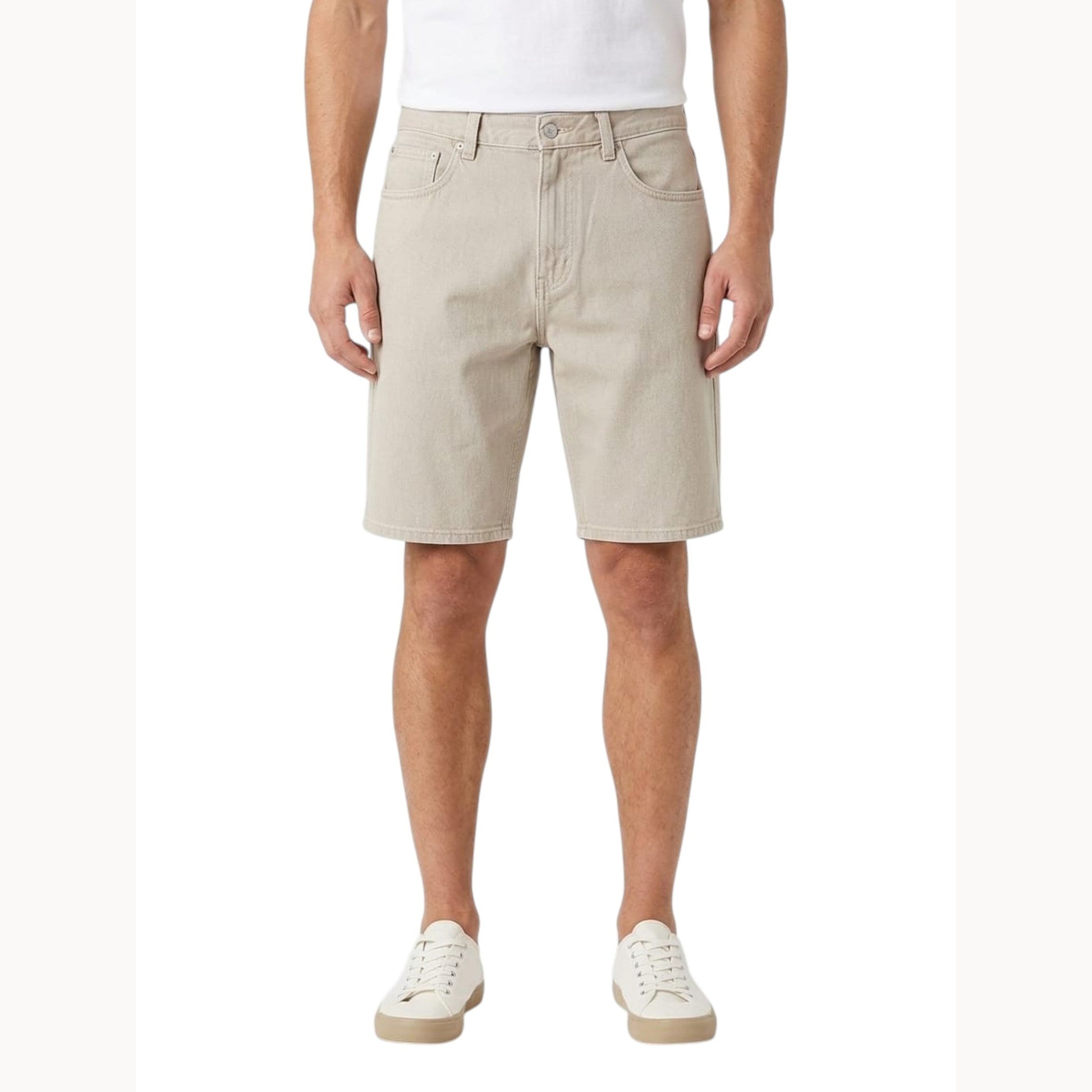 Men's Plain Jeans Short,Light Beige