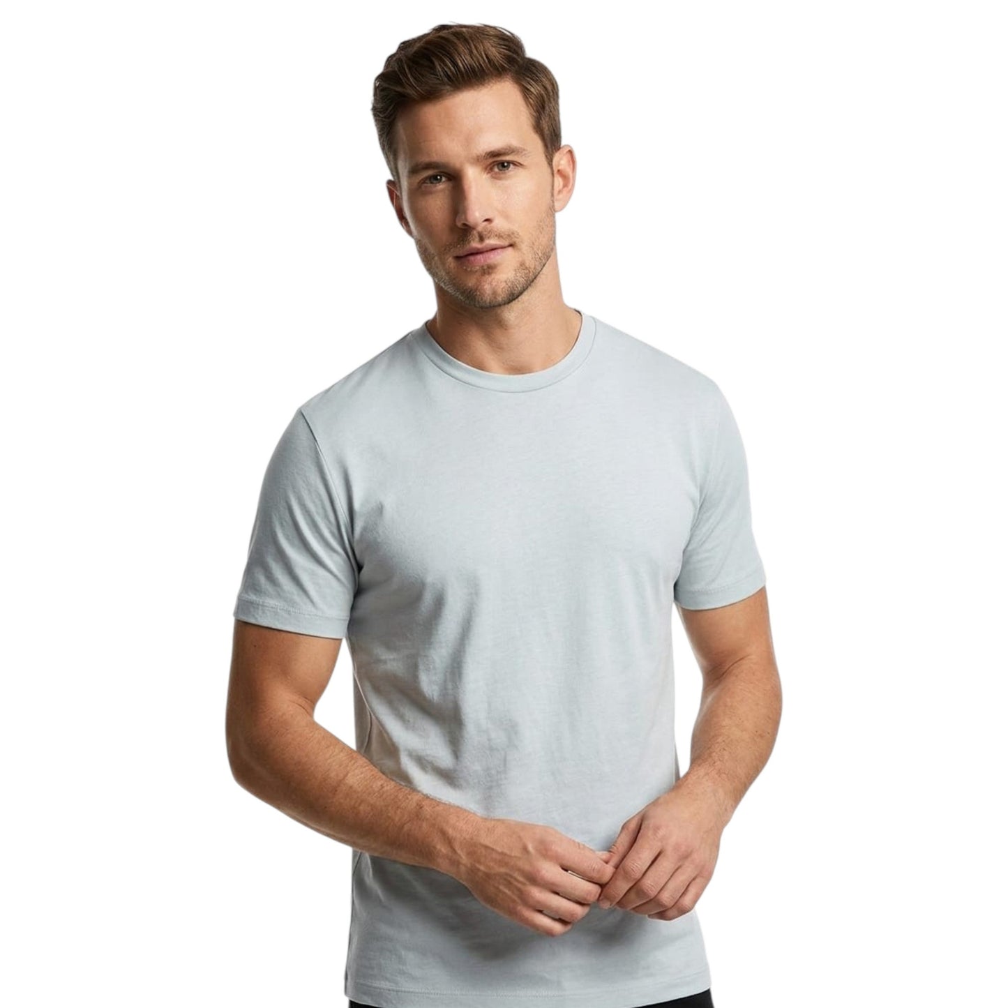 Men's Plain Top,Light Aqua