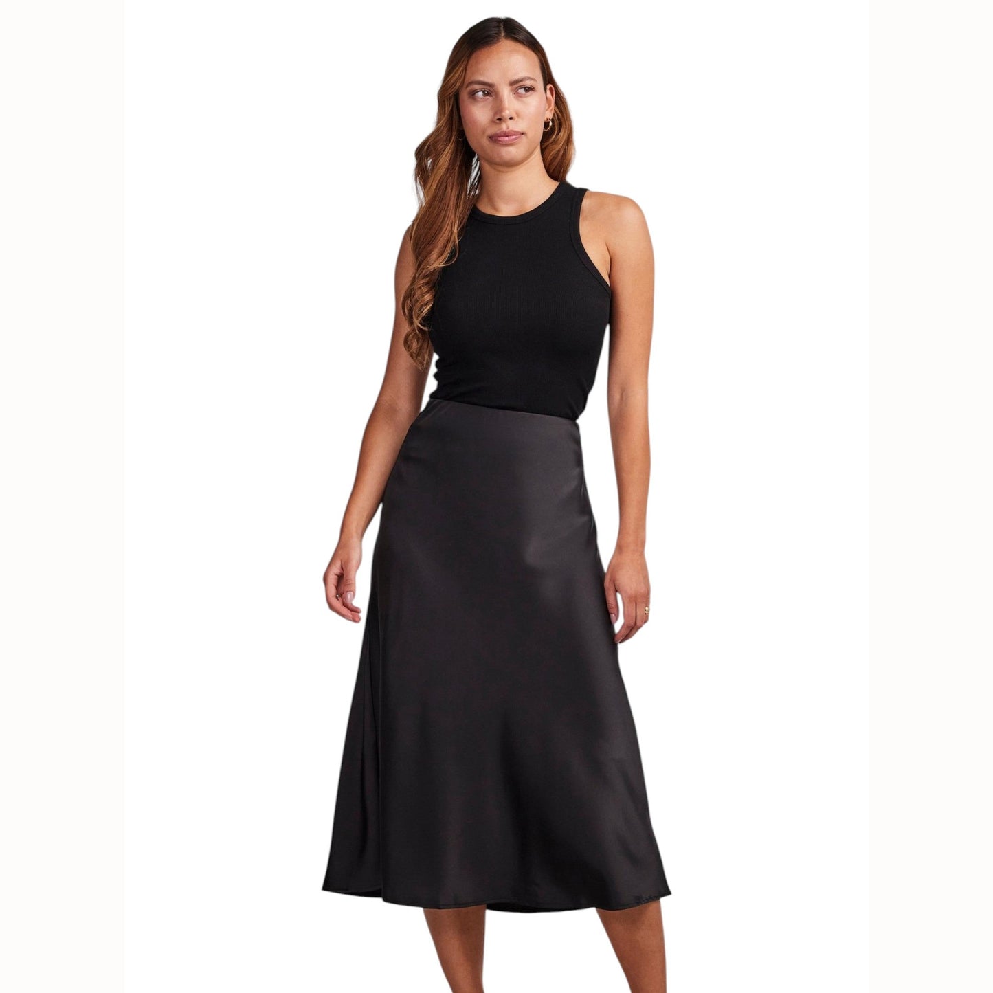 Women's Plain Solid Skirt,Black