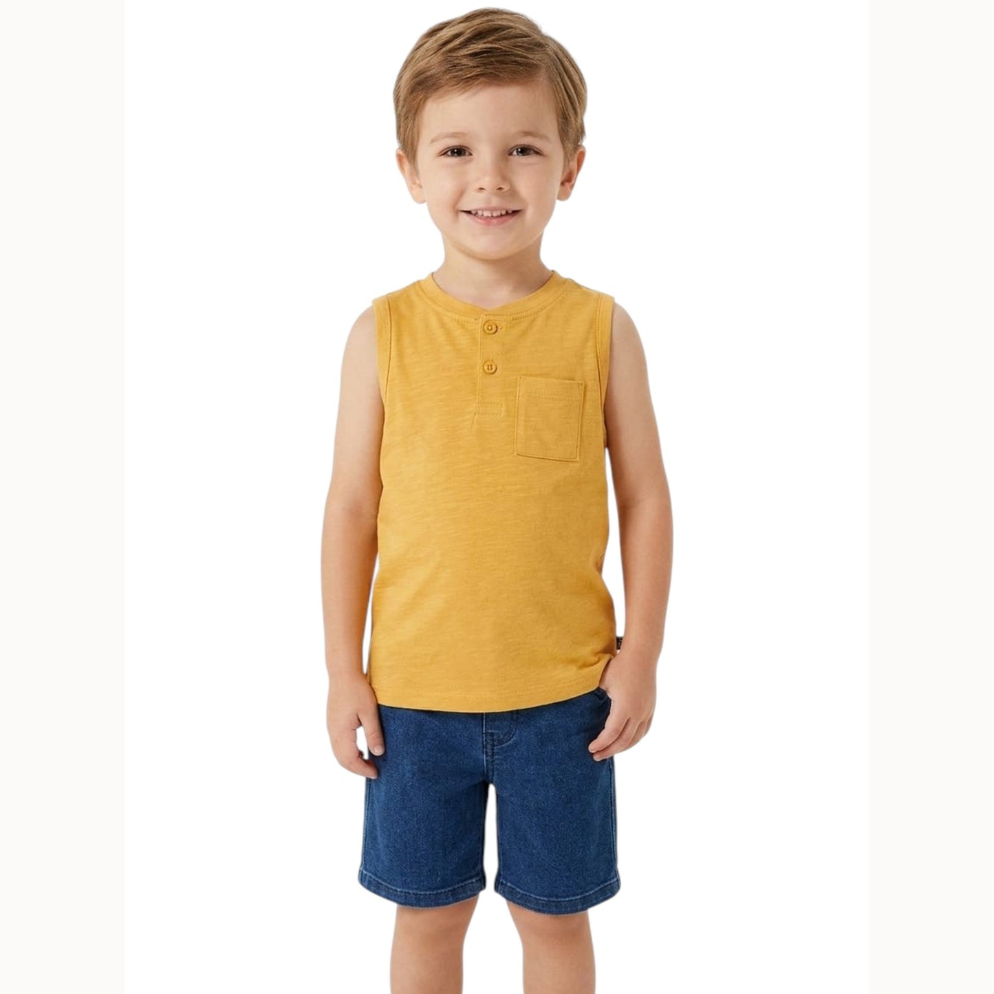 Kids Boy's Plain Top,Mango