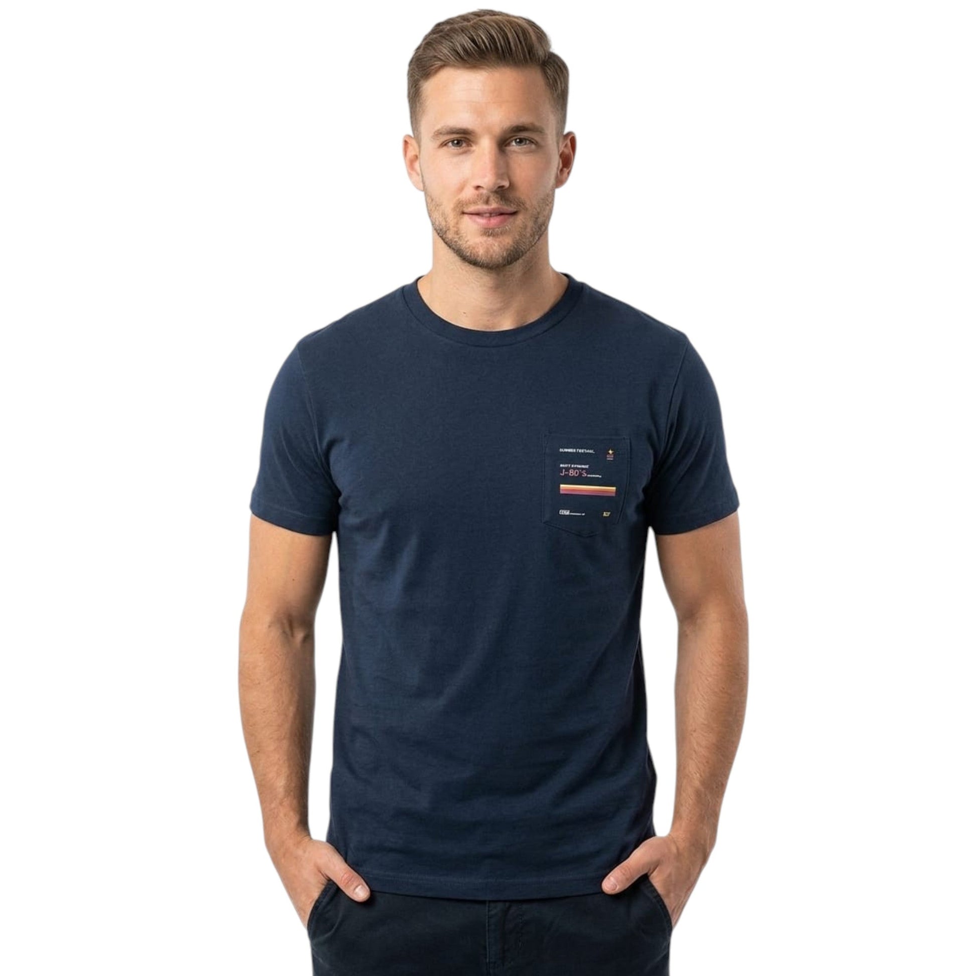 Men's Back Printed Top,Navy