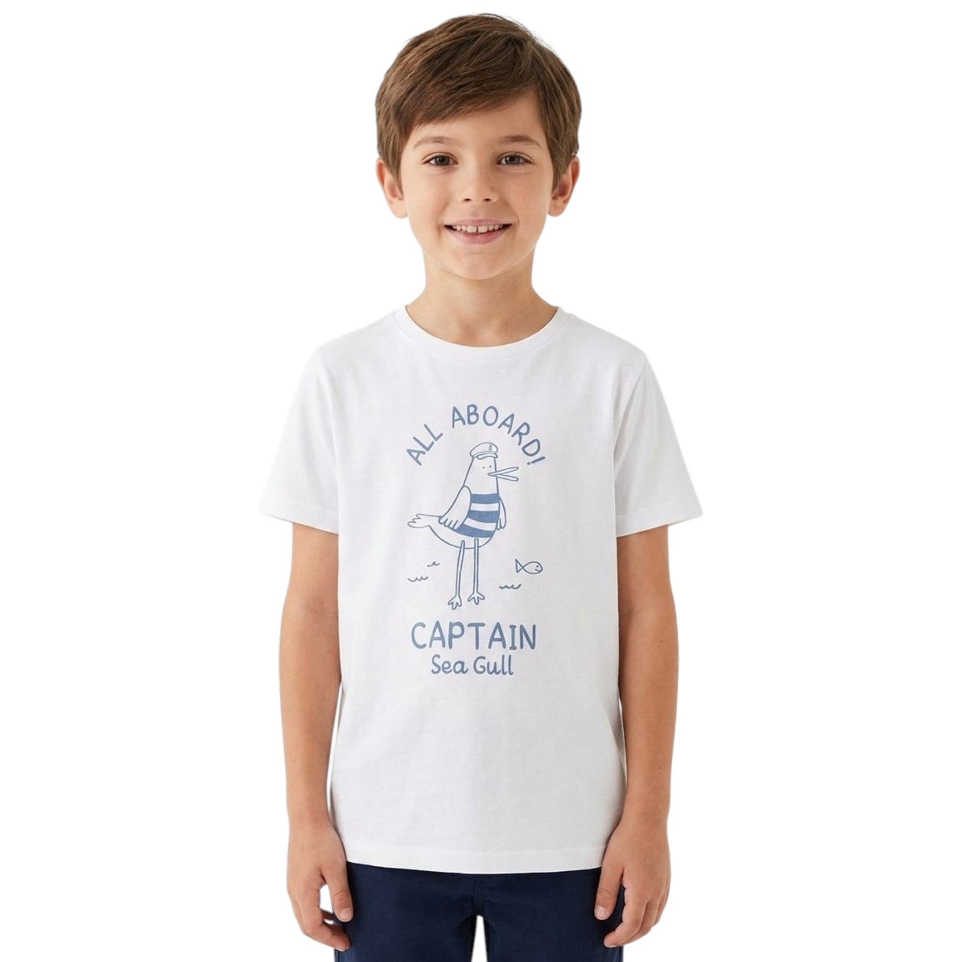 Kids Boy's Printed Top,White