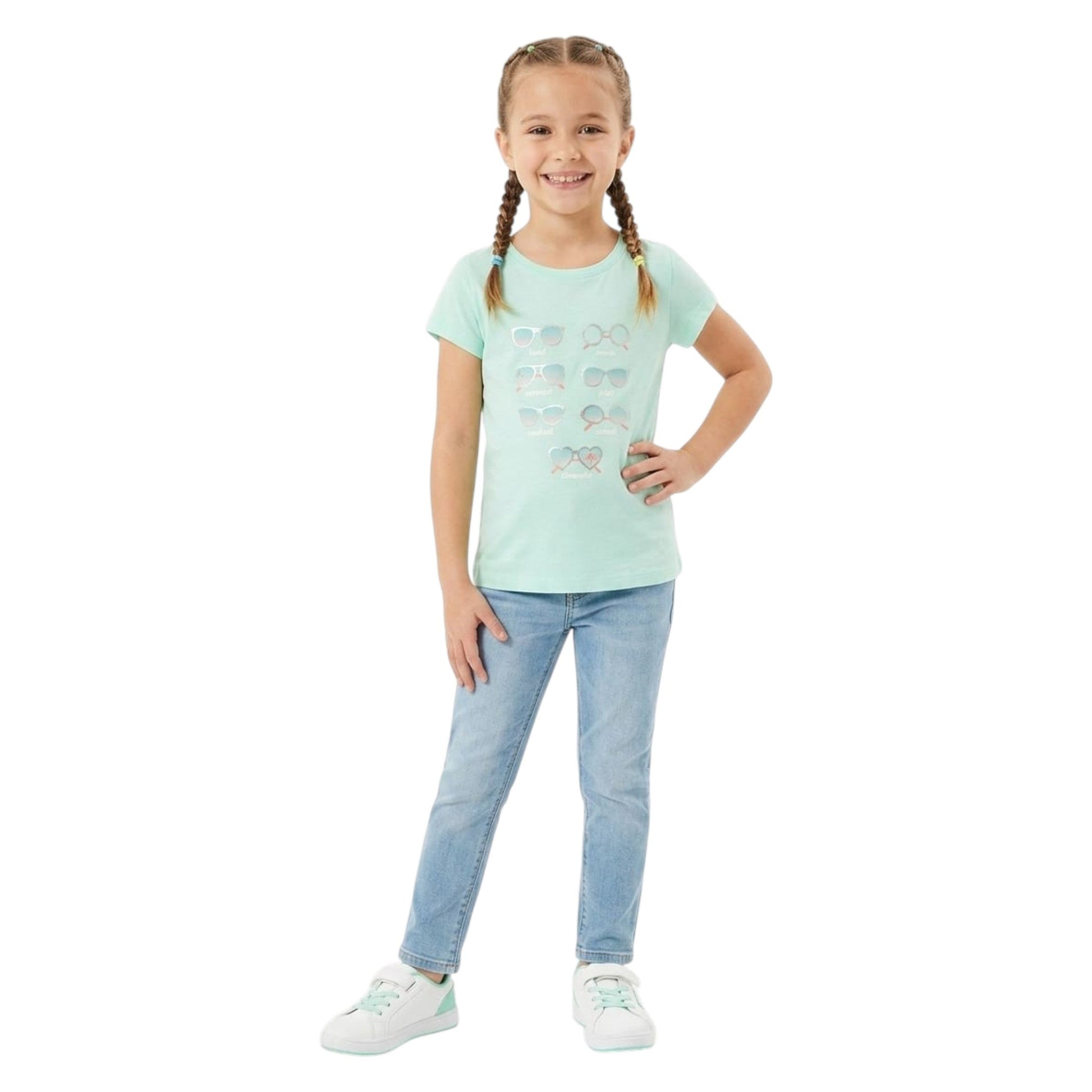 Kids Girl's Printed Top,Aqua