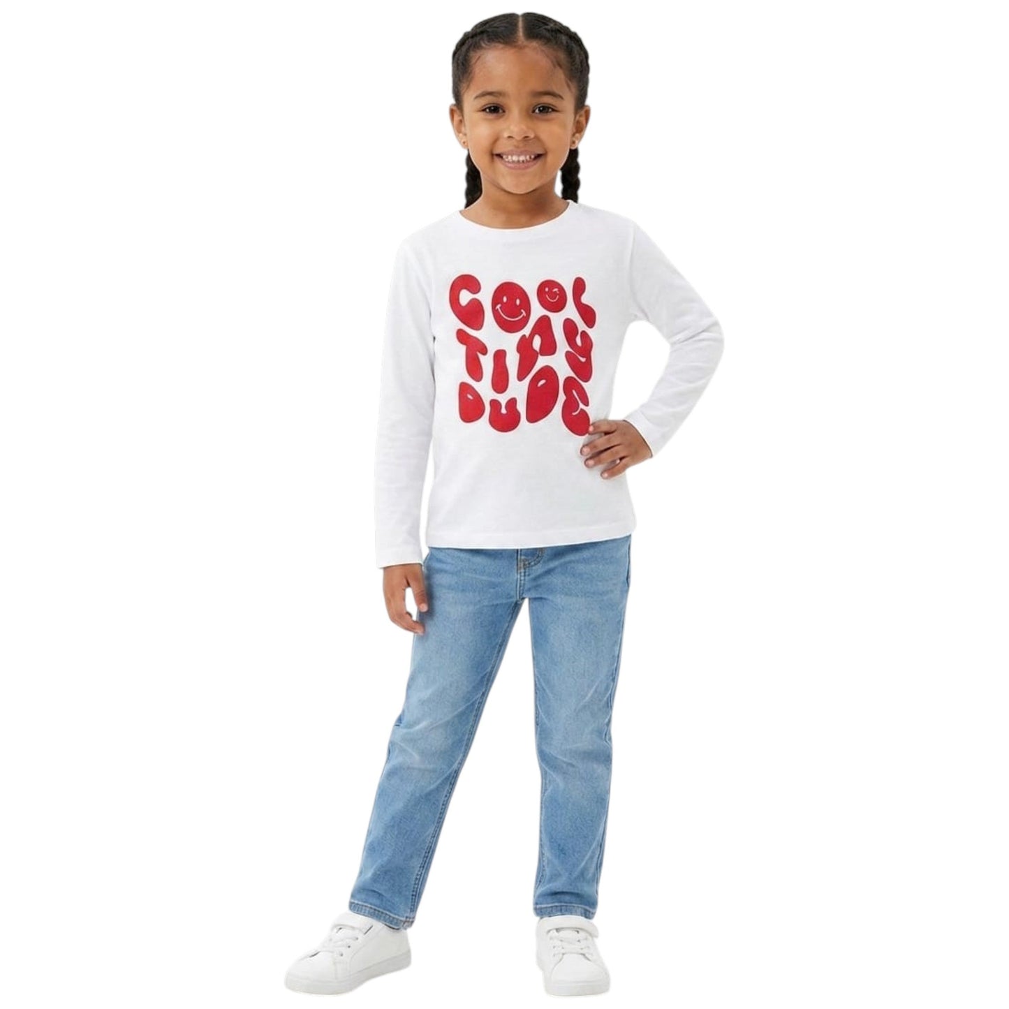 Kids Girl's Printed Top,White