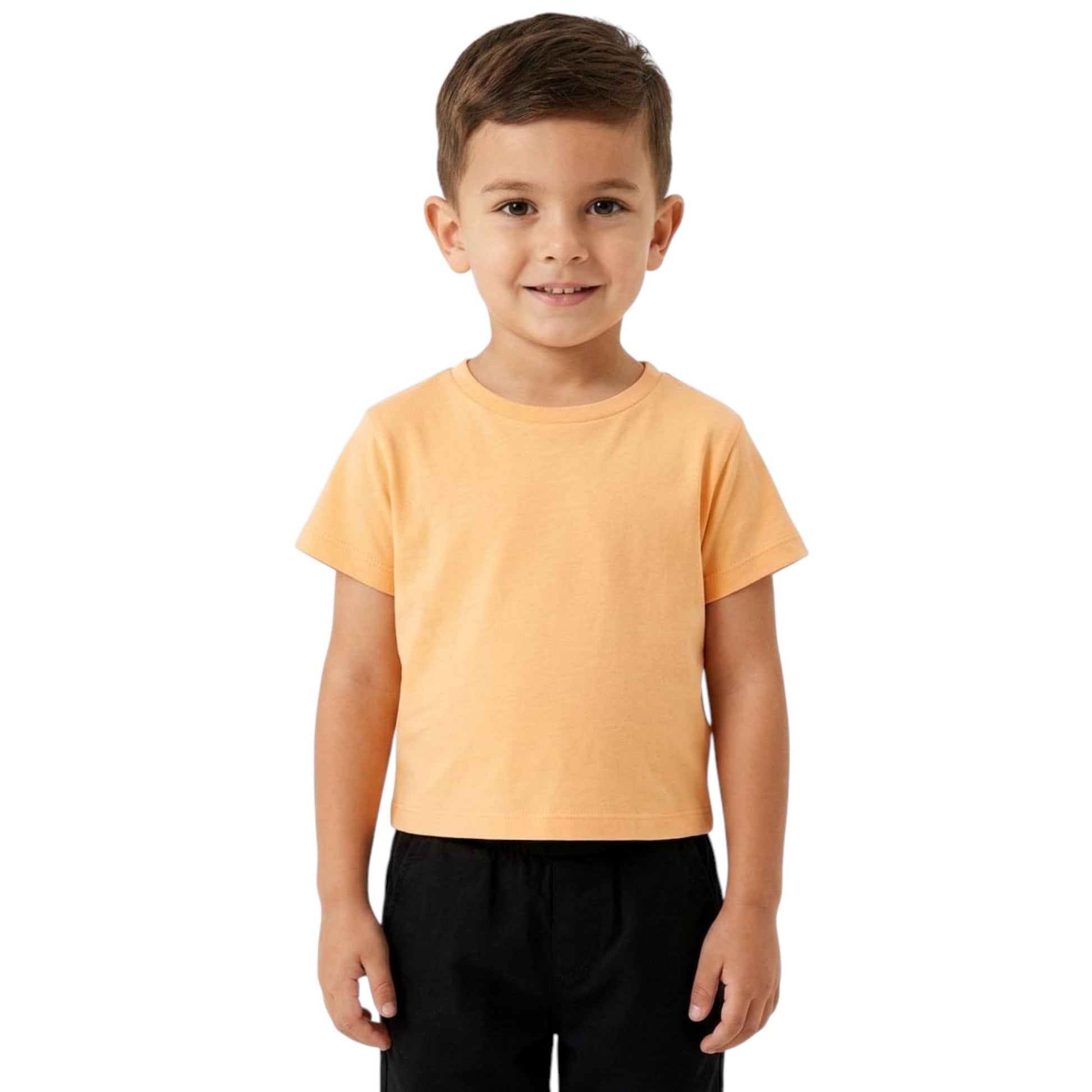 Kids Boy's Plain Solid Top,Orange