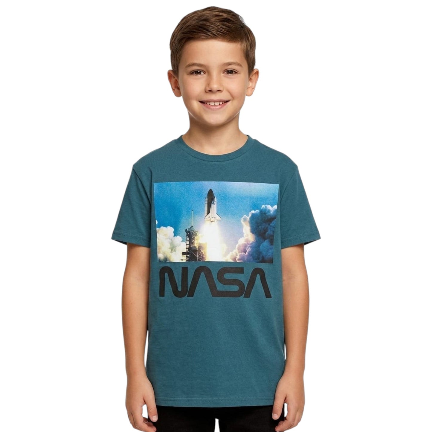 Kids Boy's Brand Logo Printed Top,Dark Turquoise