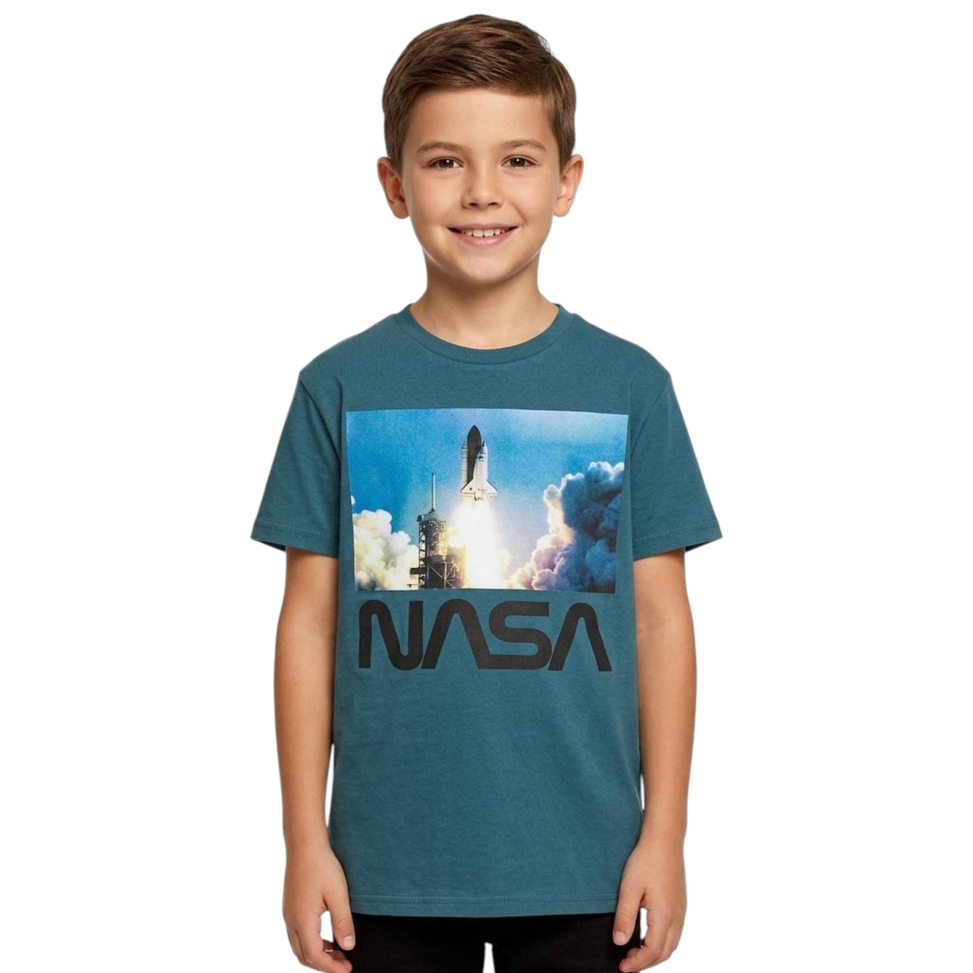 Kids Boy's Brand Logo Printed Top,Dark Turquoise