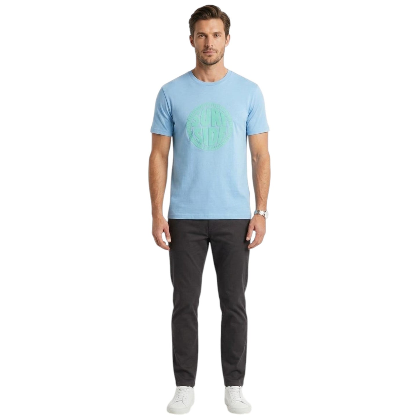 Men's Printed Top,Light Blue