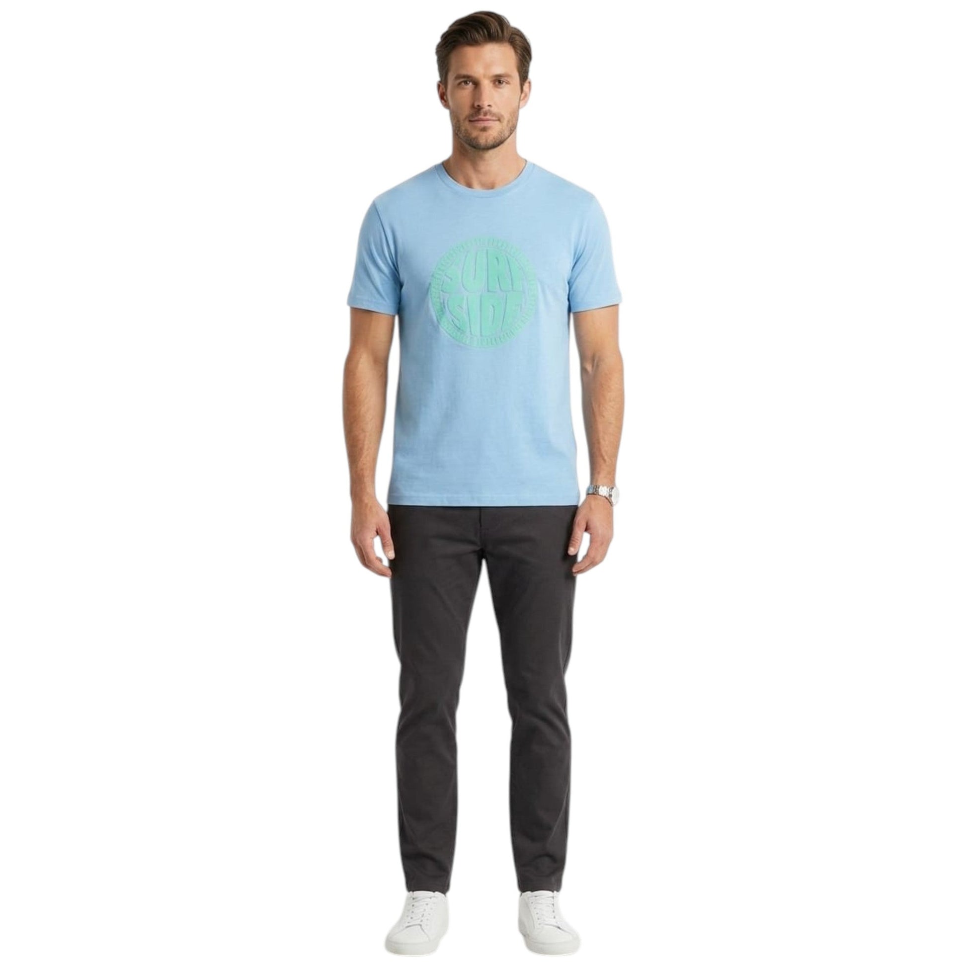 Men's Printed Top,Light Blue